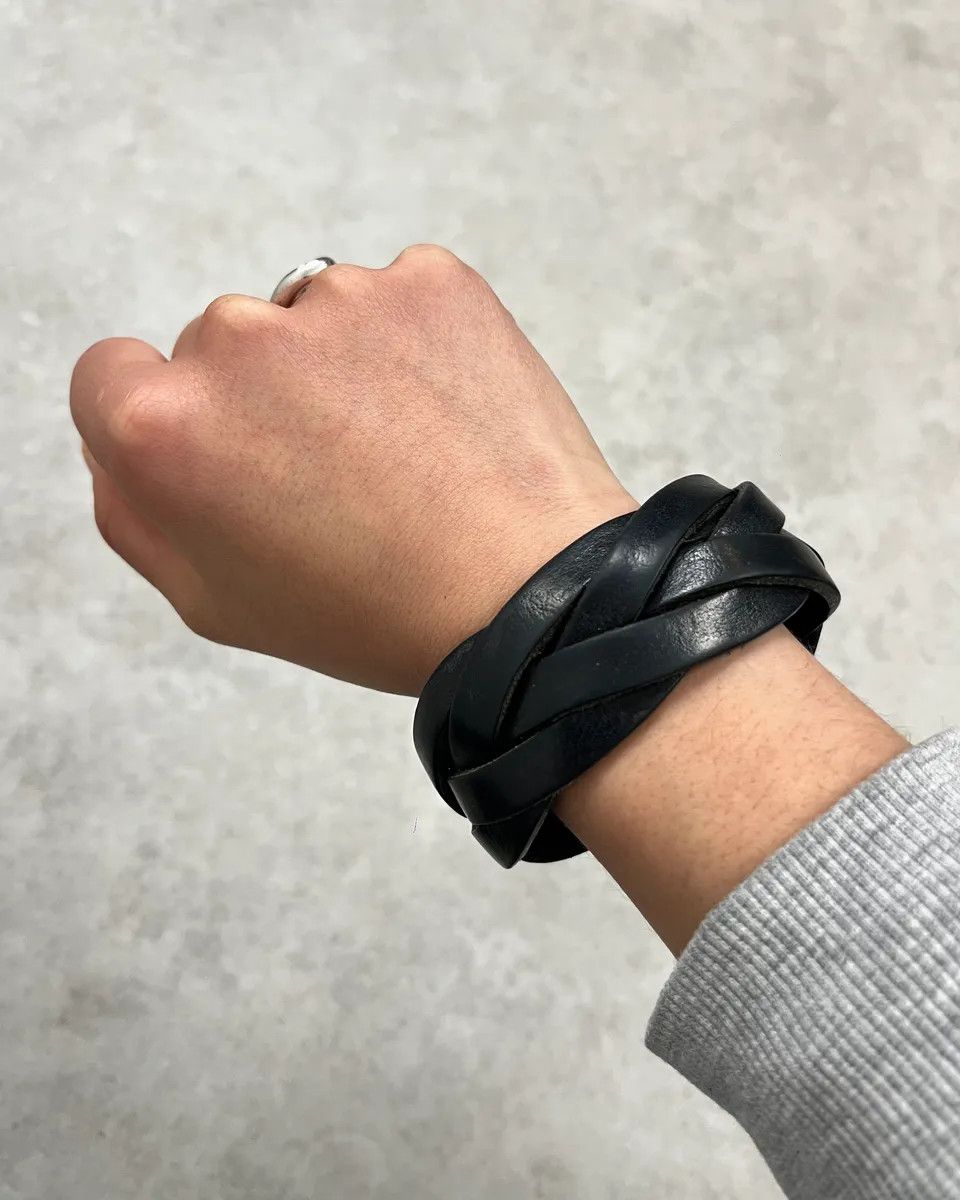 Yves Saint Laurent Yves Saint Laurent Black Leather Wrap Bracelet Size ONE SIZE - 1 Thumbnail