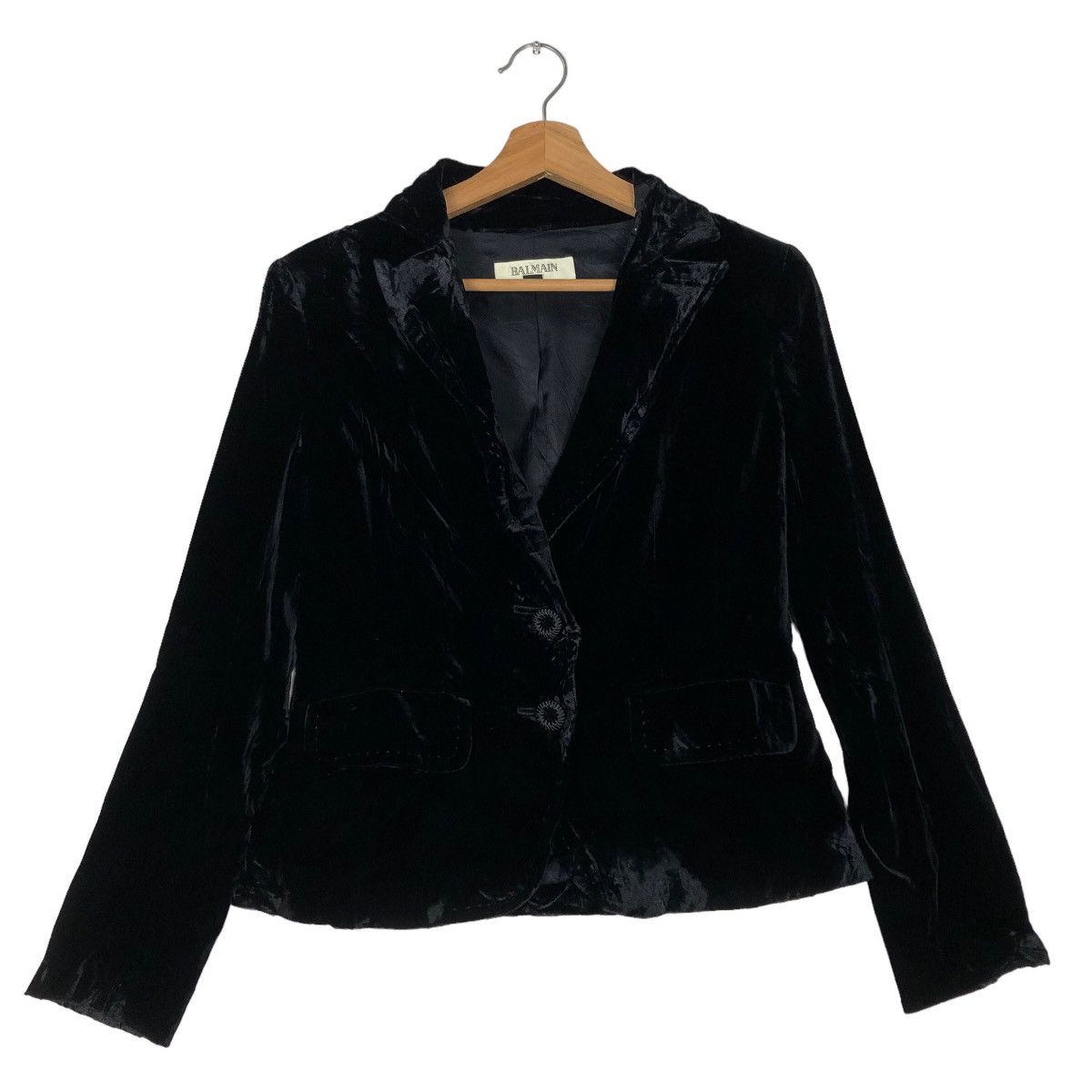 Balmain 🔥Rich Black - Suits Velvet Coats Jacket Balmain Paris Size M / US 6-8 / IT 42-44 - 1 Thumbnail