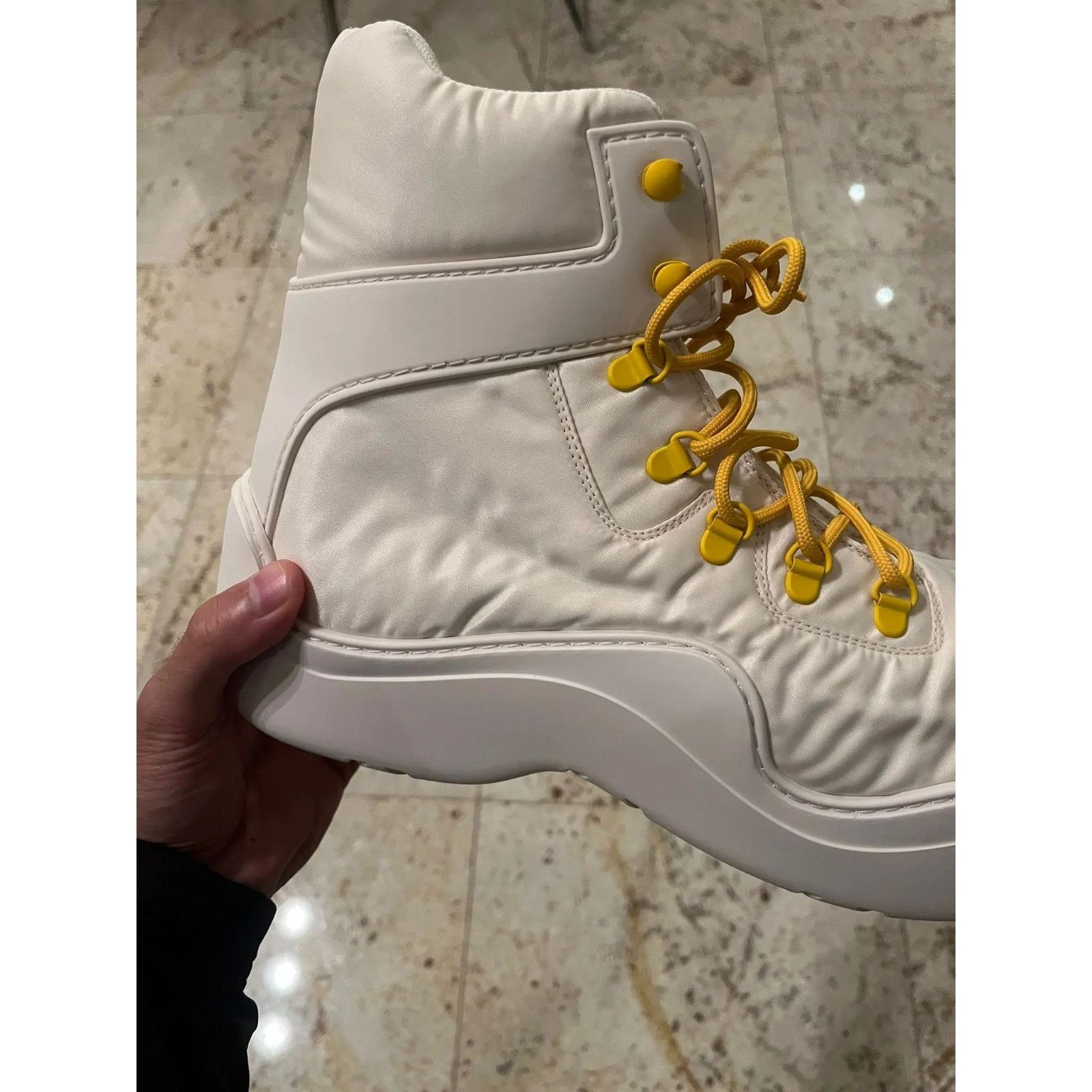 Bottega Veneta o1rshd1 Puddle Bomber Boots in String / Egg Yolk 43 Size US 10 / EU 43 - 16 Thumbnail