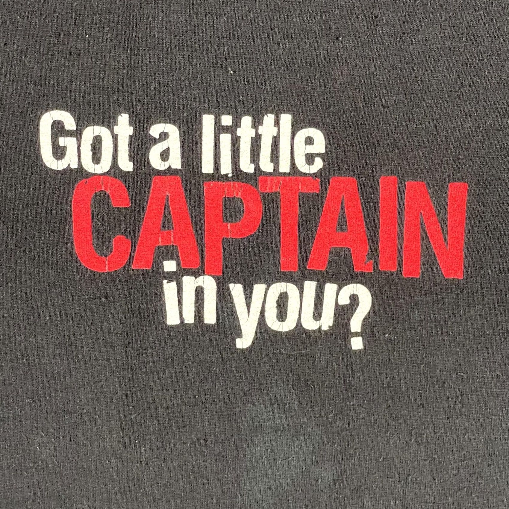 Hanes Hanes Captain Morgan Got a little CAPTAIN in you? Black XL Mens T-Shirt Graphic Print Crew Neck Short Sleeve Vintage No Size US XL / EU 56 / 4 - 3 Thumbnail