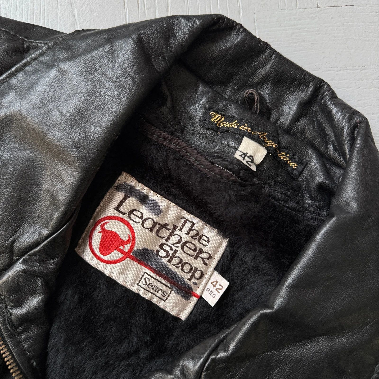 The Leather Shop Vintage Real Leather Collared Gangster Jacket Size US M / EU 48-50 / 2 - 6 Thumbnail