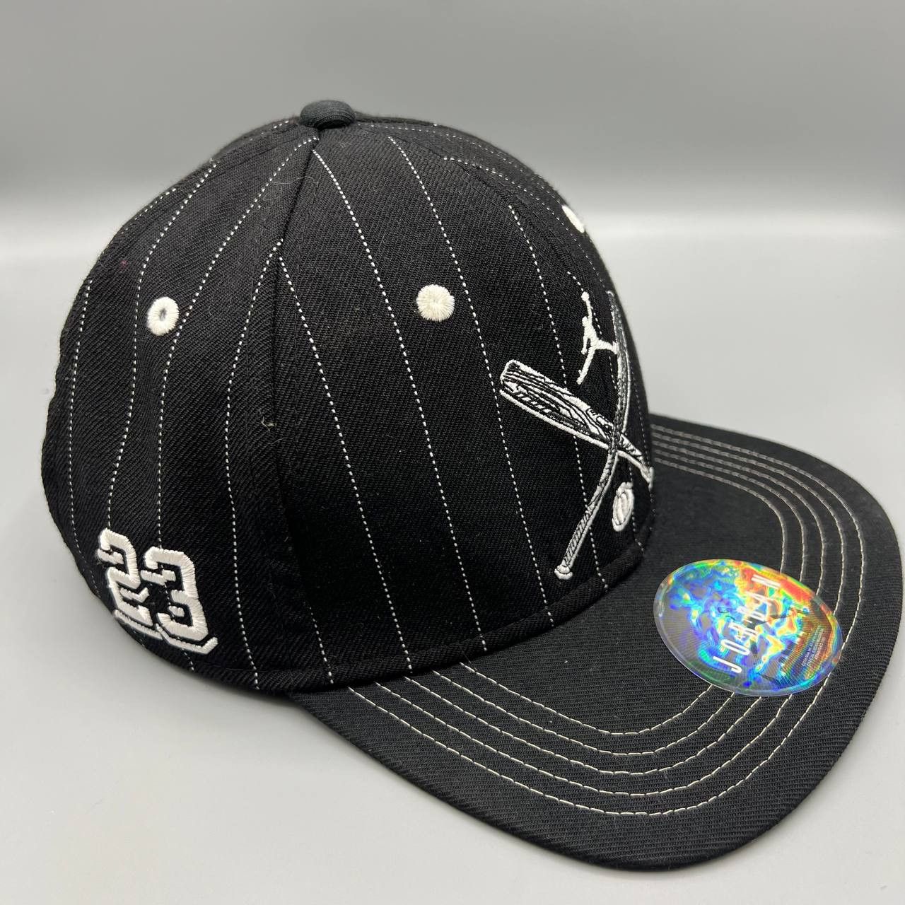 Jordan Brand Air Jordan Hat Men Baron 45 Pinstripe Jumpman Snap Back Cap Size ONE SIZE - 3 Thumbnail