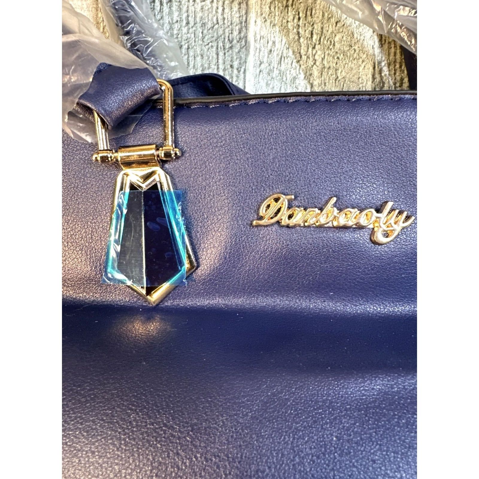 Vintage VINTAGE Darbaoly Purse Handbag Blue Two Piece Top Handle Bag Womens Purse Bag Faux Leather Size ONE SIZE - 2 Thumbnail