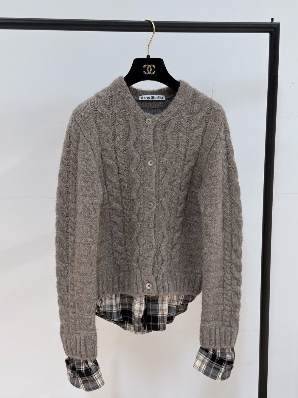 Acne Studios Acne Studios Cable Knit Layered Cardigan Size S Size S / US 4 / IT 40 - 1 Thumbnail