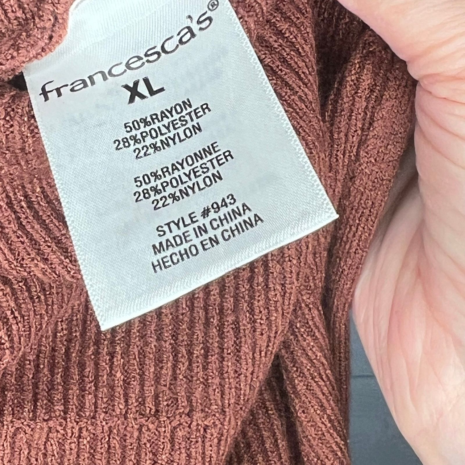 Other Blue Rain/Francesca's chestnut knit dolman sweater Size XL Size XL / US 12-14 / IT 48-50 - 5 Thumbnail