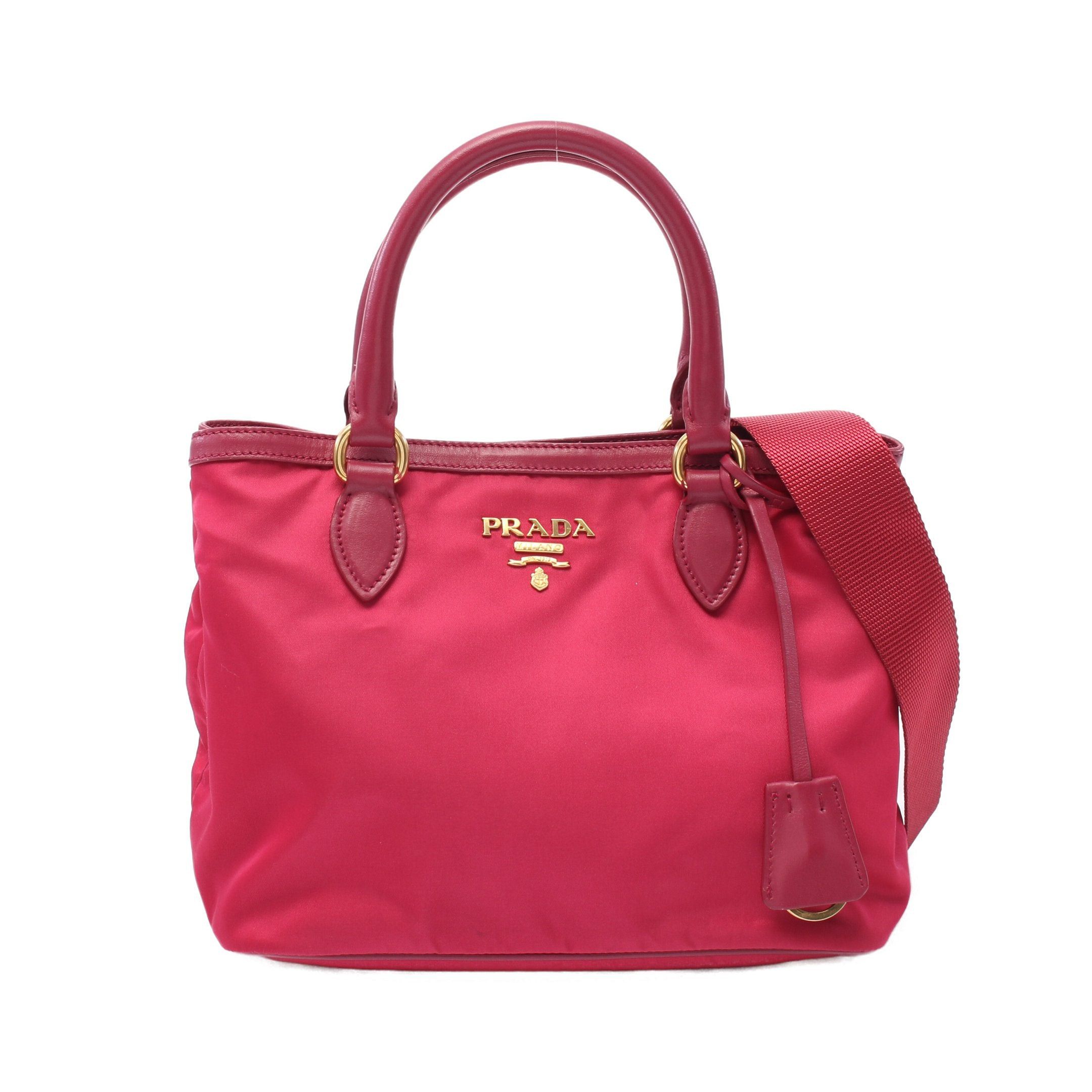 Prada Prada Tessuto Soft Ca Handbag Nylon Leather Pink Purple Size ONE SIZE - 1 Thumbnail