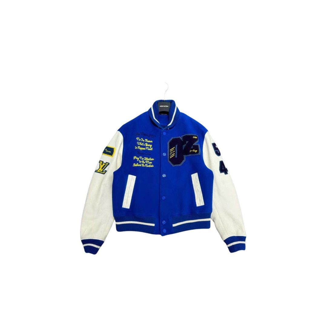 image of Louis Vuitton Oz Varsity Jacket Ss19 in Blue, Men's (Size Small)