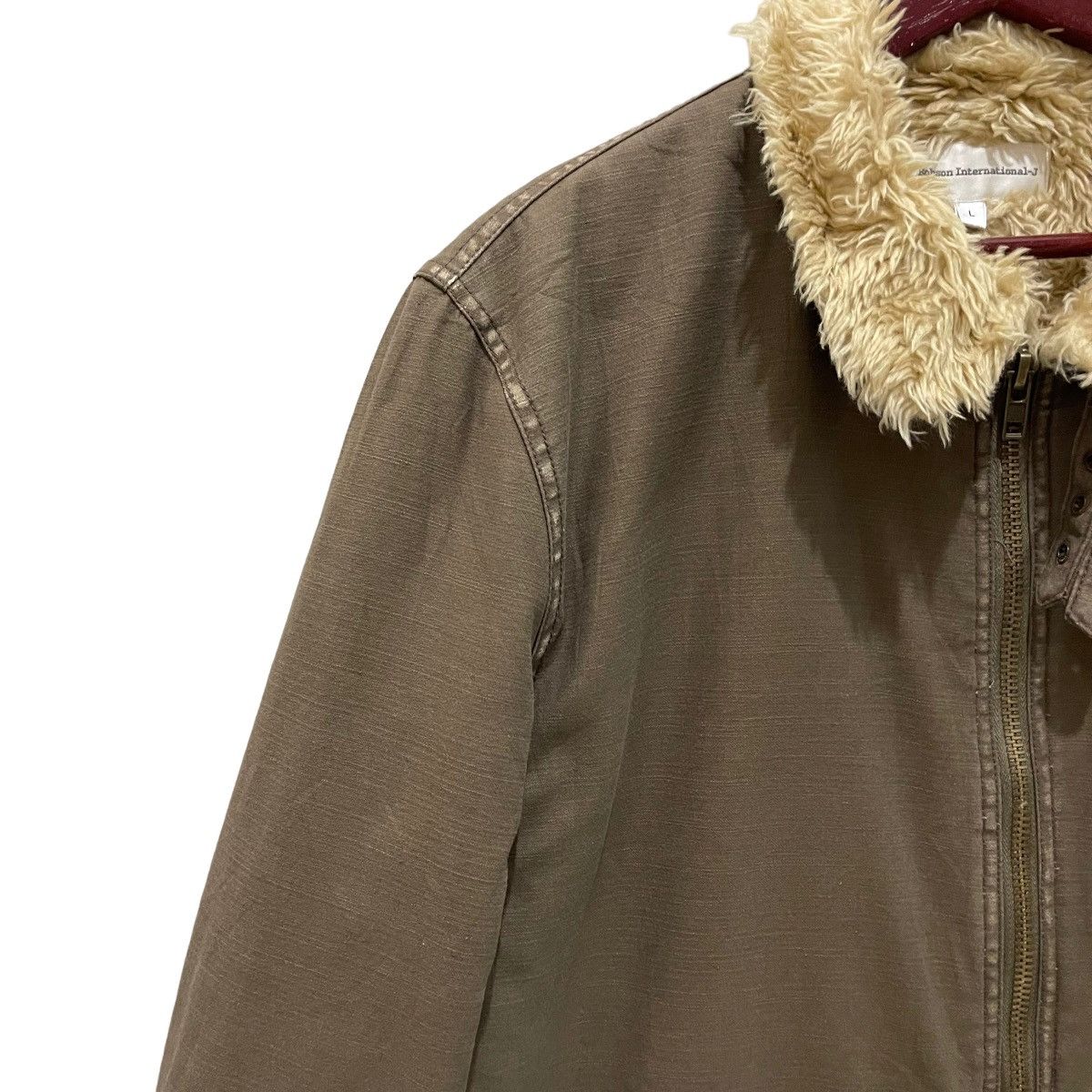 Vintage Vtg 90s Bobson International Shearling Zipper Chore Jacket Size US L / EU 52-54 / 3 - 5 Thumbnail