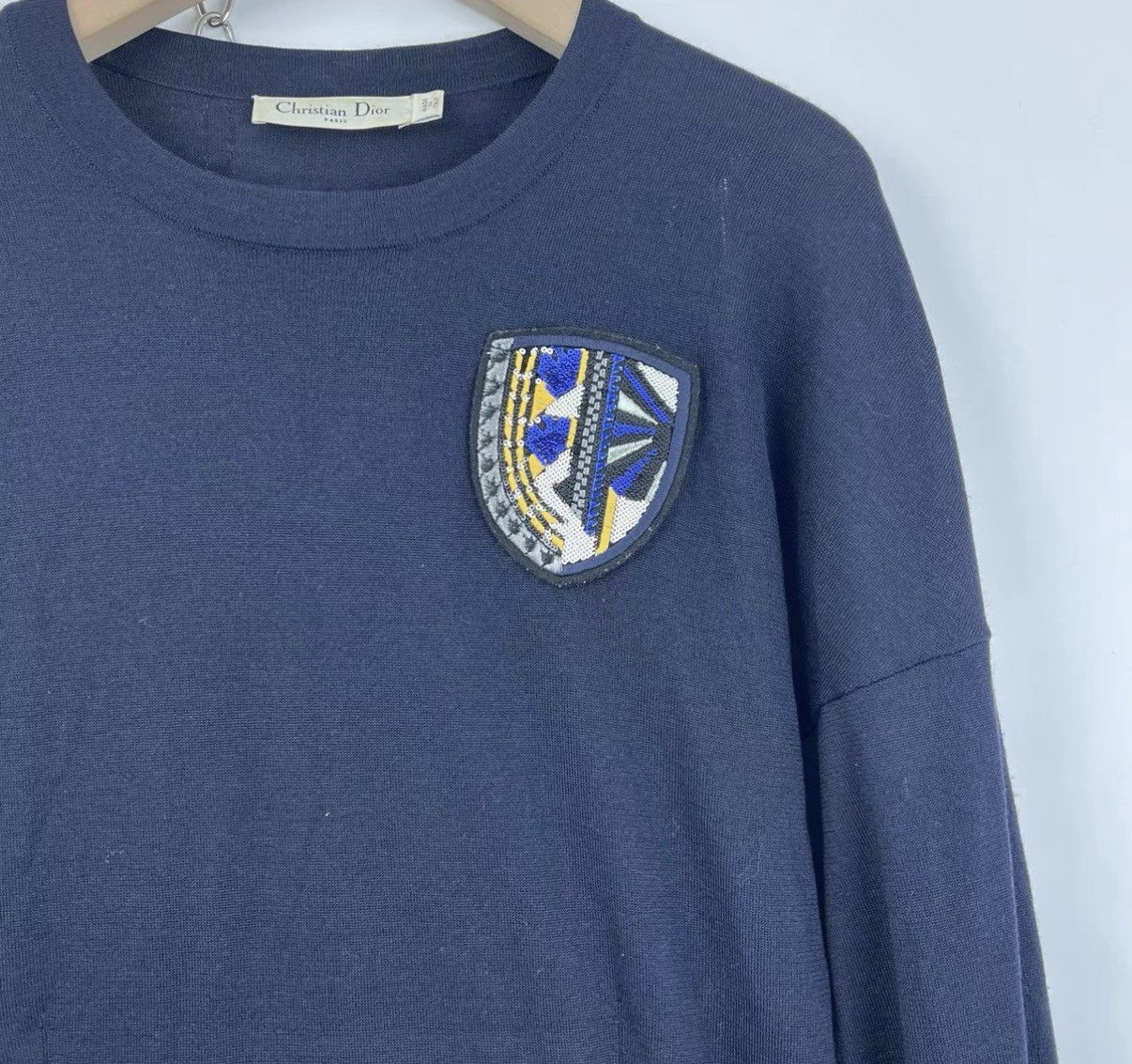 Dior Dior Navy Blue Emblem Embroidered Knit Sweater K12 Size S / US 4 / IT 40 - 5 Thumbnail