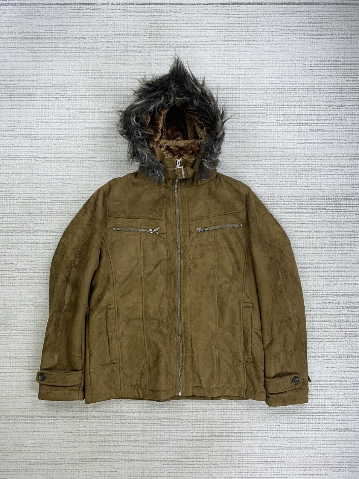 If Six Was Nine 🔥Louis Chavlon Faux Fur Hoodie Suede Leather Jacket Size US M / EU 48-50 / 2 - 1 Thumbnail