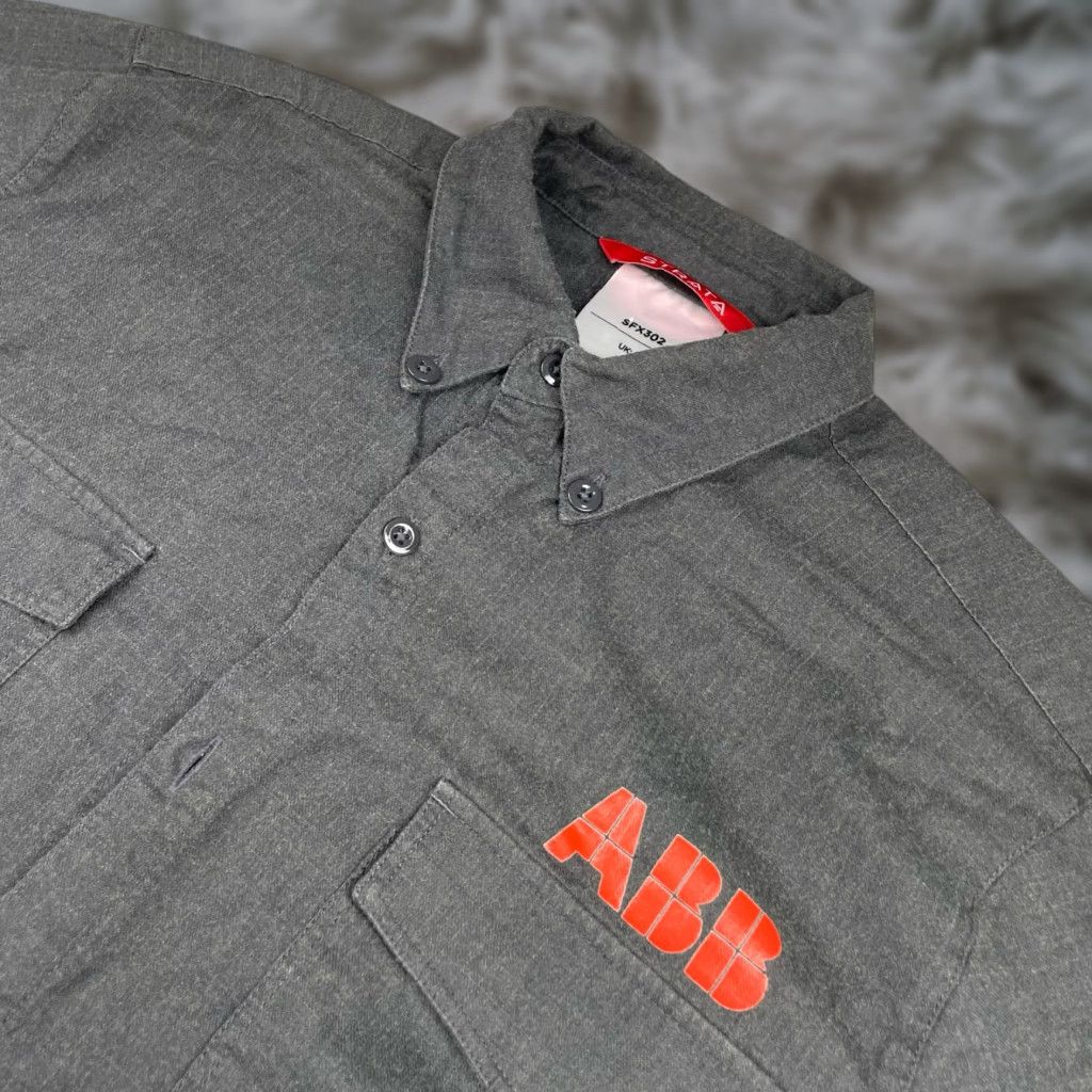 Vintage Strata Men's SFX302 FR ARC Rated Work Shirt Large Gray Size US L / EU 52-54 / 3 - 1 Thumbnail