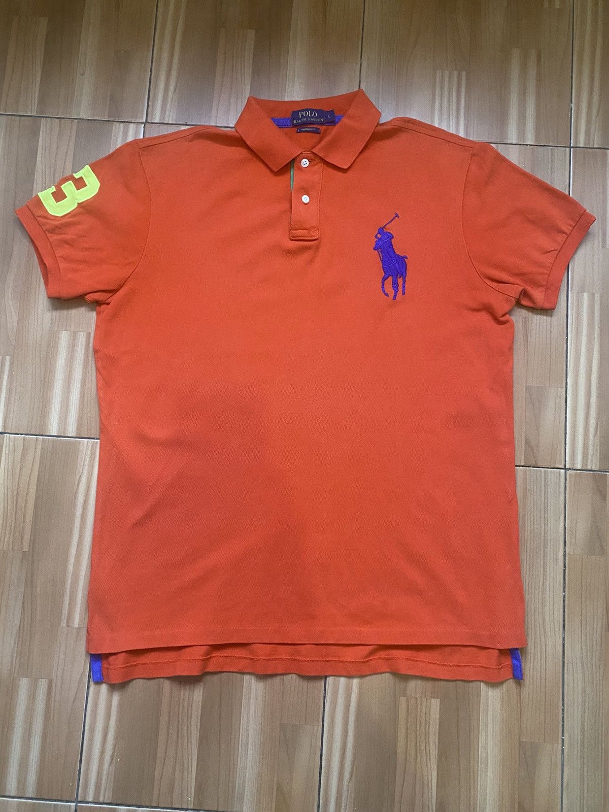 Polo Ralph Lauren × Ralph Lauren × Vintage Polo Ralph Lauren Men’s Polo Shirt Big Pony Orange Size US L / EU 52-54 / 3 - 1 Thumbnail