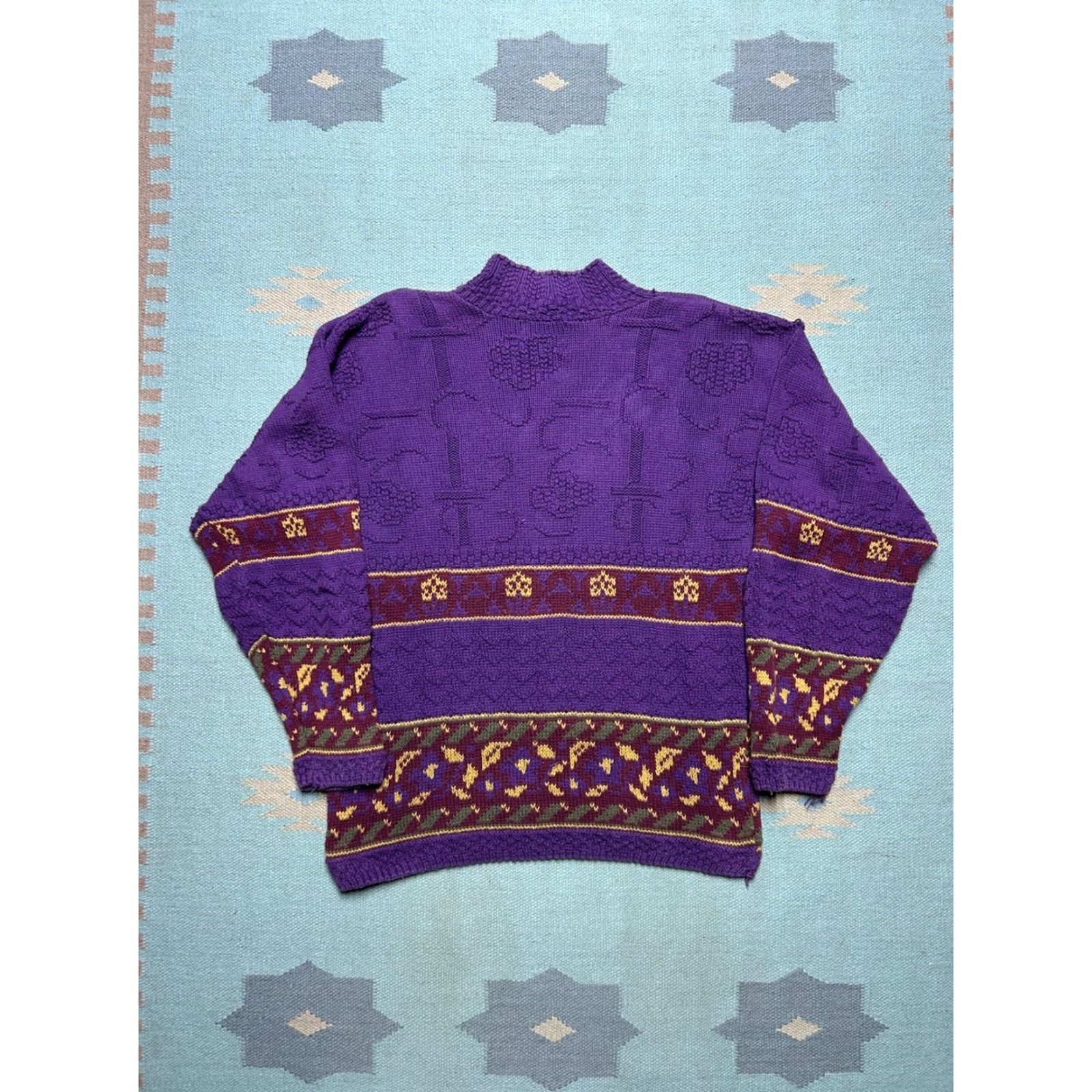 American Eagle Outfitters VINTAGE American Eagle knit sweater Icelandic Nordic purple women’s large Size L / US 10 / IT 46 - 5 Thumbnail