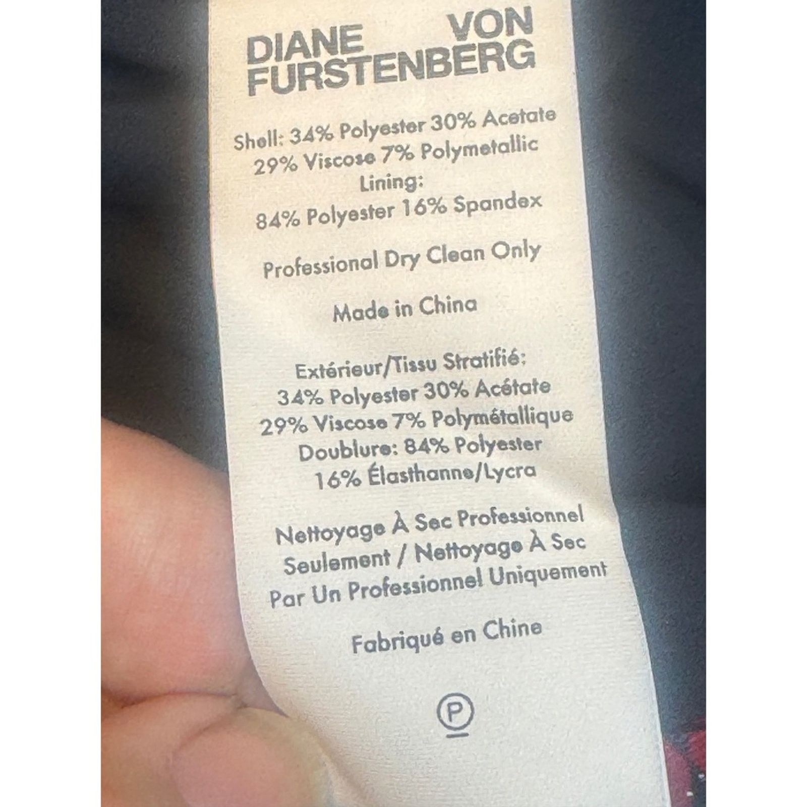 Diane von Furstenberg DVF Metallic Red Black Bodycon Dress Size 6 Size S / US 4 / IT 40 - 4 Thumbnail