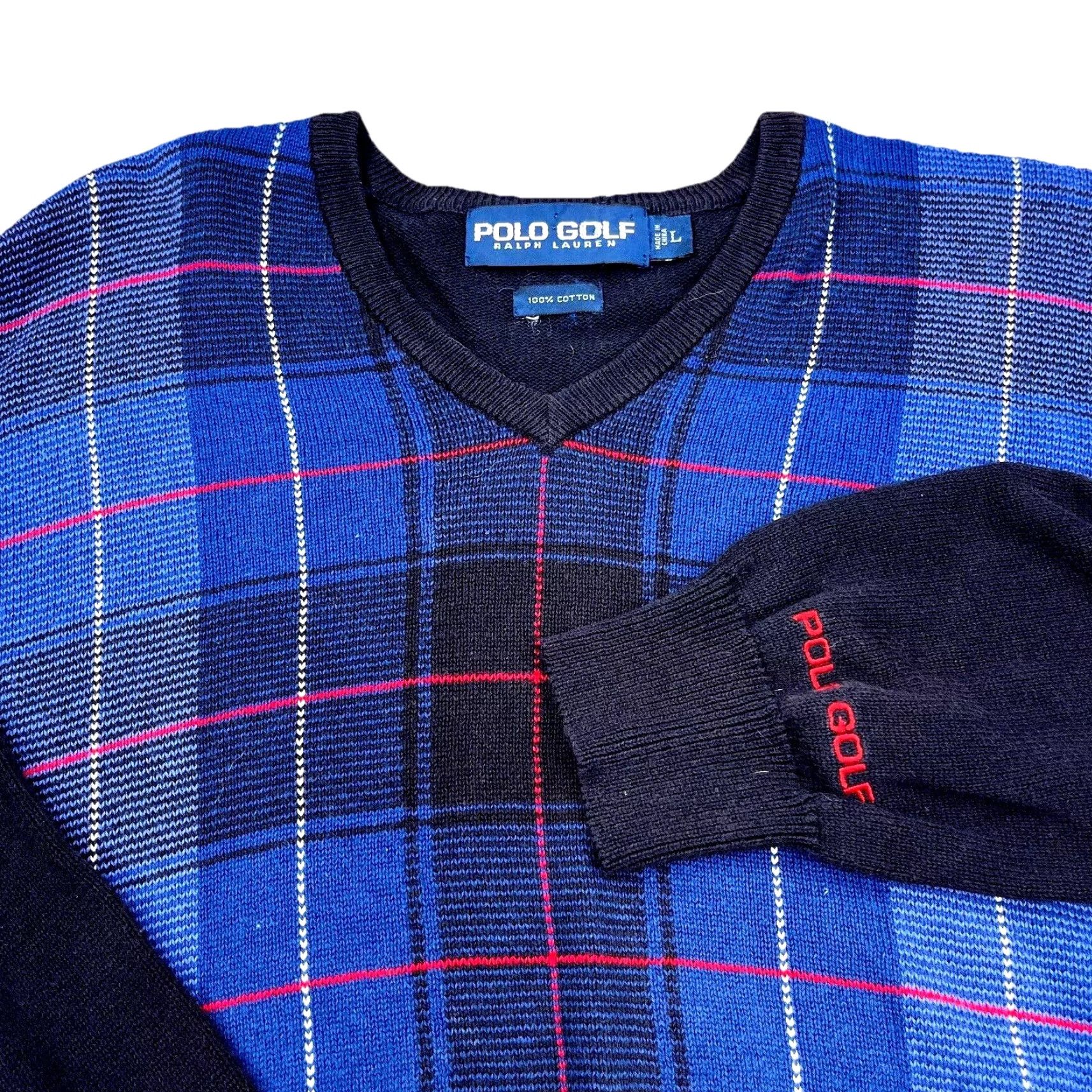 Polo Ralph Lauren Polo Ralph Lauren Sweater Men Large Blue Plaid V-Neck Lightweight Golf Modern Size US L / EU 52-54 / 3 - 2 Thumbnail
