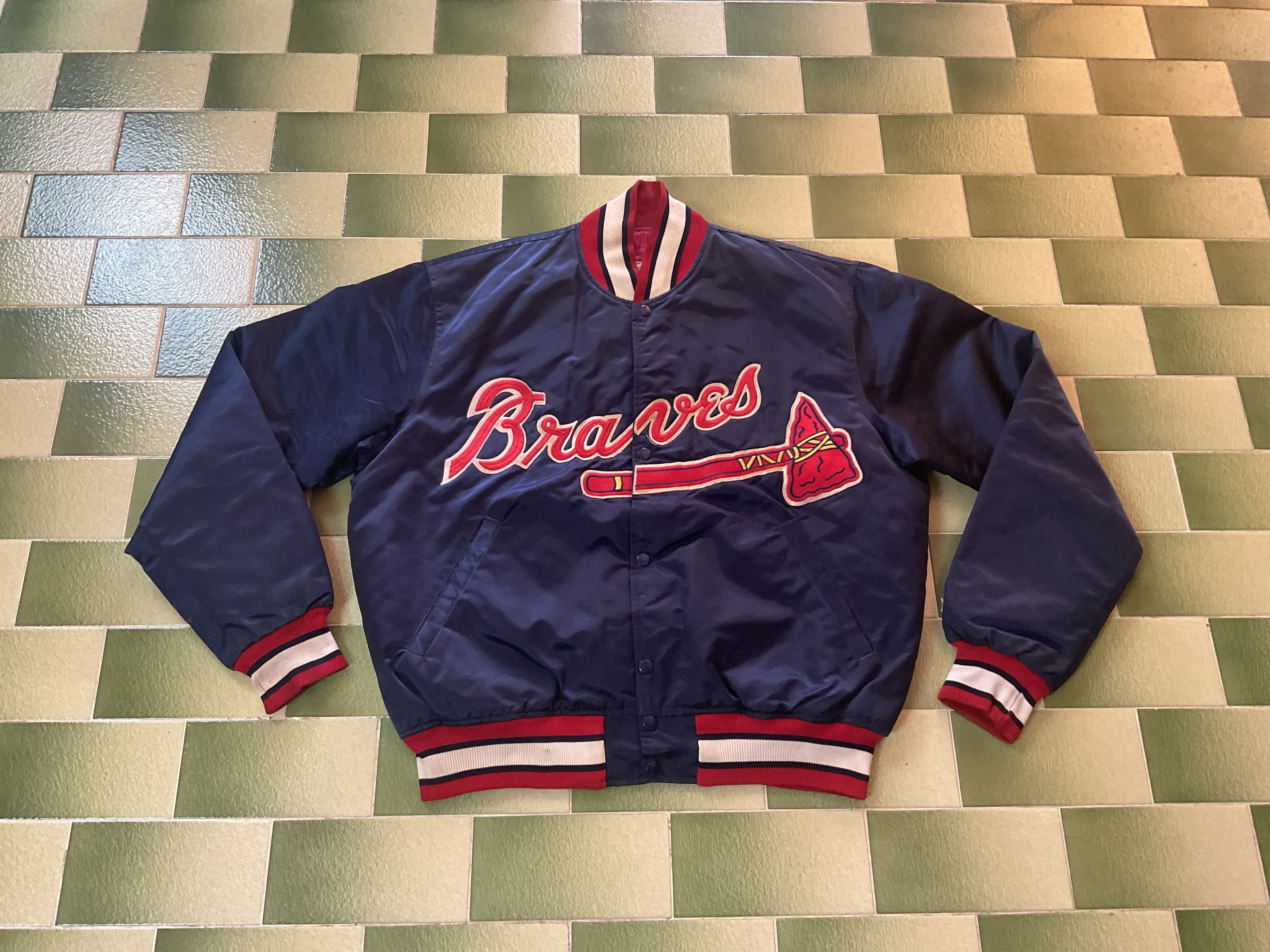 Vintage Starter MLB Atlanta Braves Satin Bomber Jacket