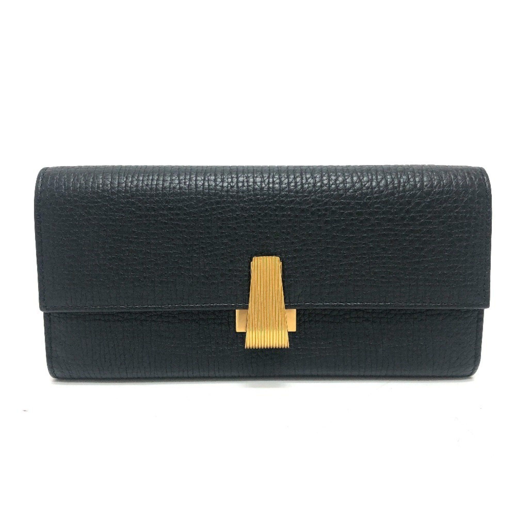Bottega Veneta BOTTEGA VENETA Palmellato Bi-fold Long Wallet Continental Leather Women's Black Size ONE SIZE - 1 Thumbnail