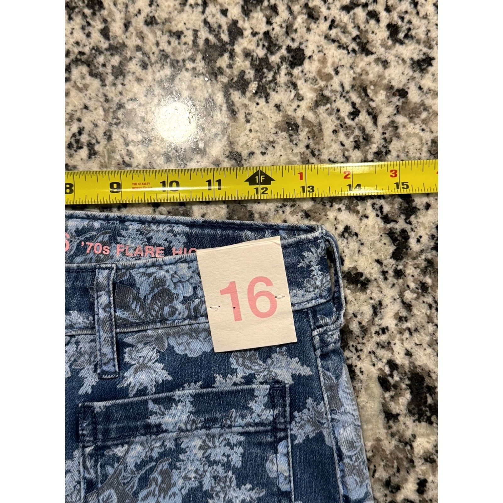Gap GAP x Love Shack Fancy 70's Flare High Rise Jeans Sz 16 Floral 26x30 Blue Vintage Retro Women Jeans Size 38" / US 16 / IT 52 - 6 Thumbnail