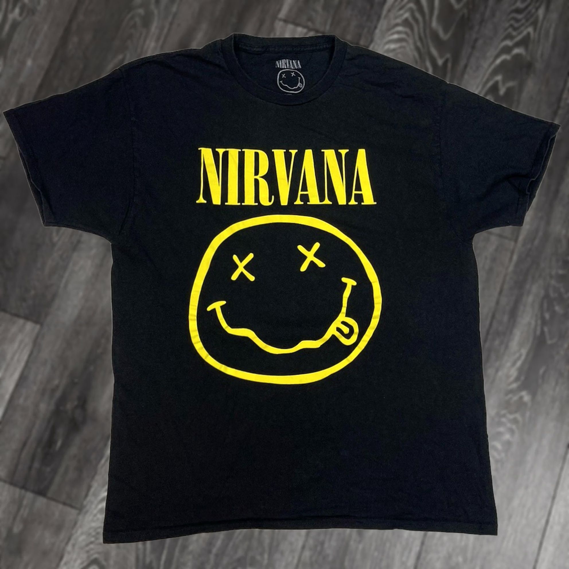 Vintage Nirvana T-Shirt Men Large Black Short Sleeve Crew Neck Graphic Print Logo Band Music Shirt Size US L / EU 52-54 / 3 - 1 Thumbnail