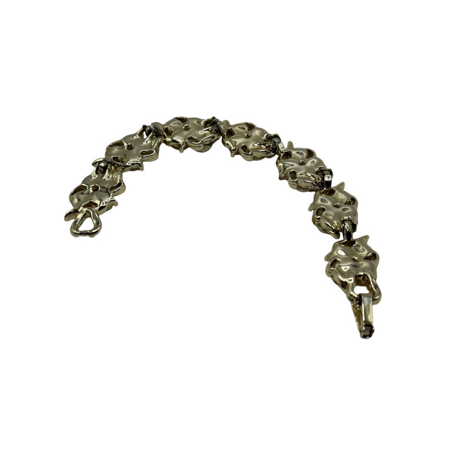 Vintage Gold Toned Bracelet with Opal-Like Flowers Size ONE SIZE - 3 Thumbnail