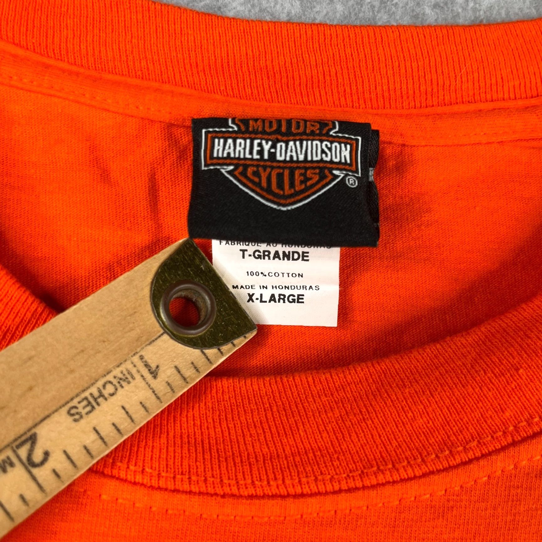 Harley Davidson Harley-Davidson Myrtle Beach Graphic Print T Shirt XL Orange Biker Men Shirt Short Sleeve Crew Neck Graphic Print Double-Sided T-Shirt Size US XL / EU 56 / 4 - 4 Thumbnail