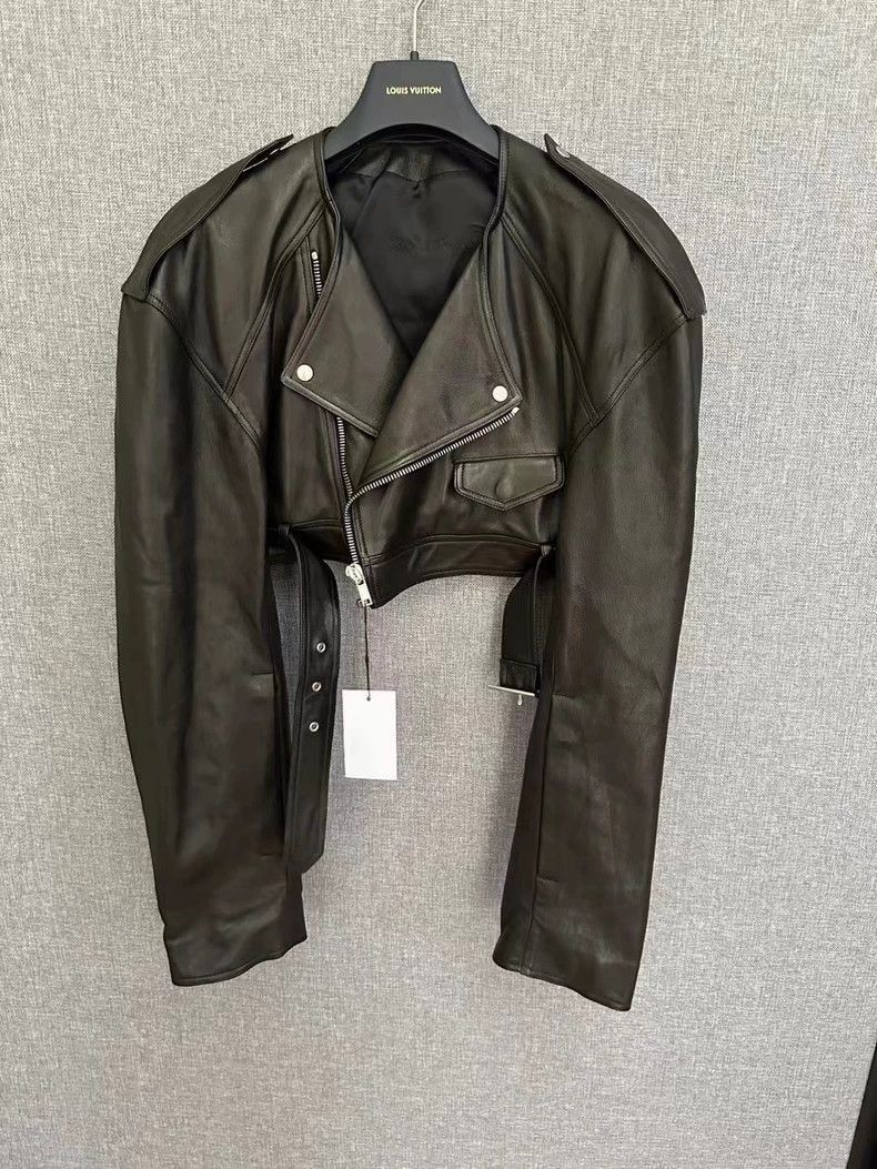 Rick Owens High Waist Leather Jacket-2506