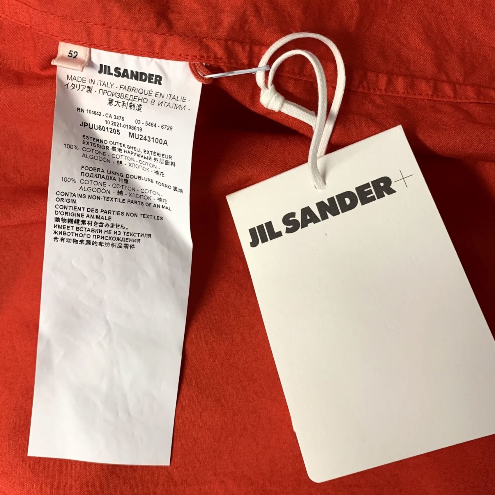 Jil Sander JIL SANDER Camp Shirt Size L Red Cotton Short Sleeve Size US L / EU 52-54 / 3 - 6 Thumbnail