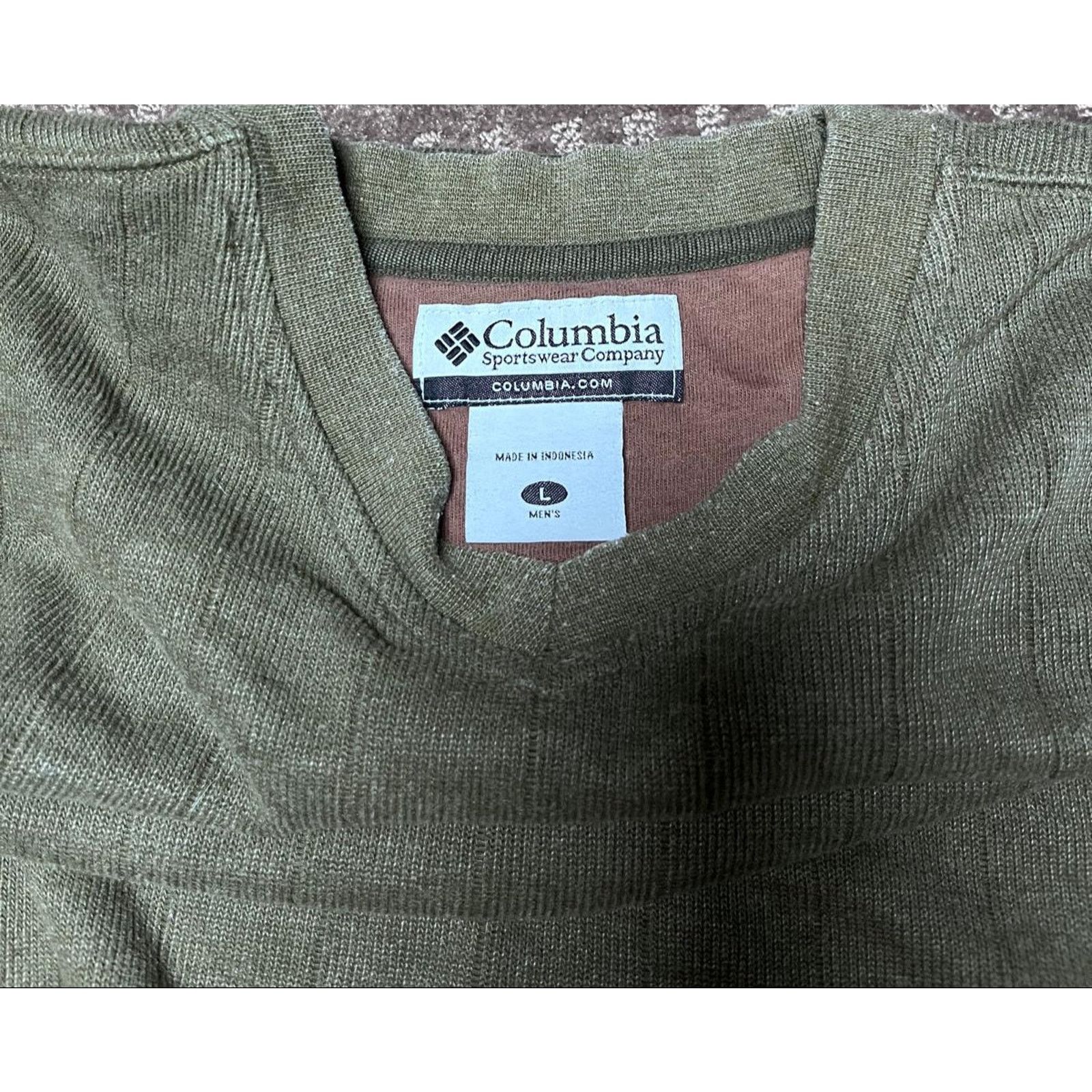 Columbia 🧵 Columbia Ribbed Knit V Neck Sweater – Olive Green Size L Size L / US 10 / IT 46 - 3 Thumbnail