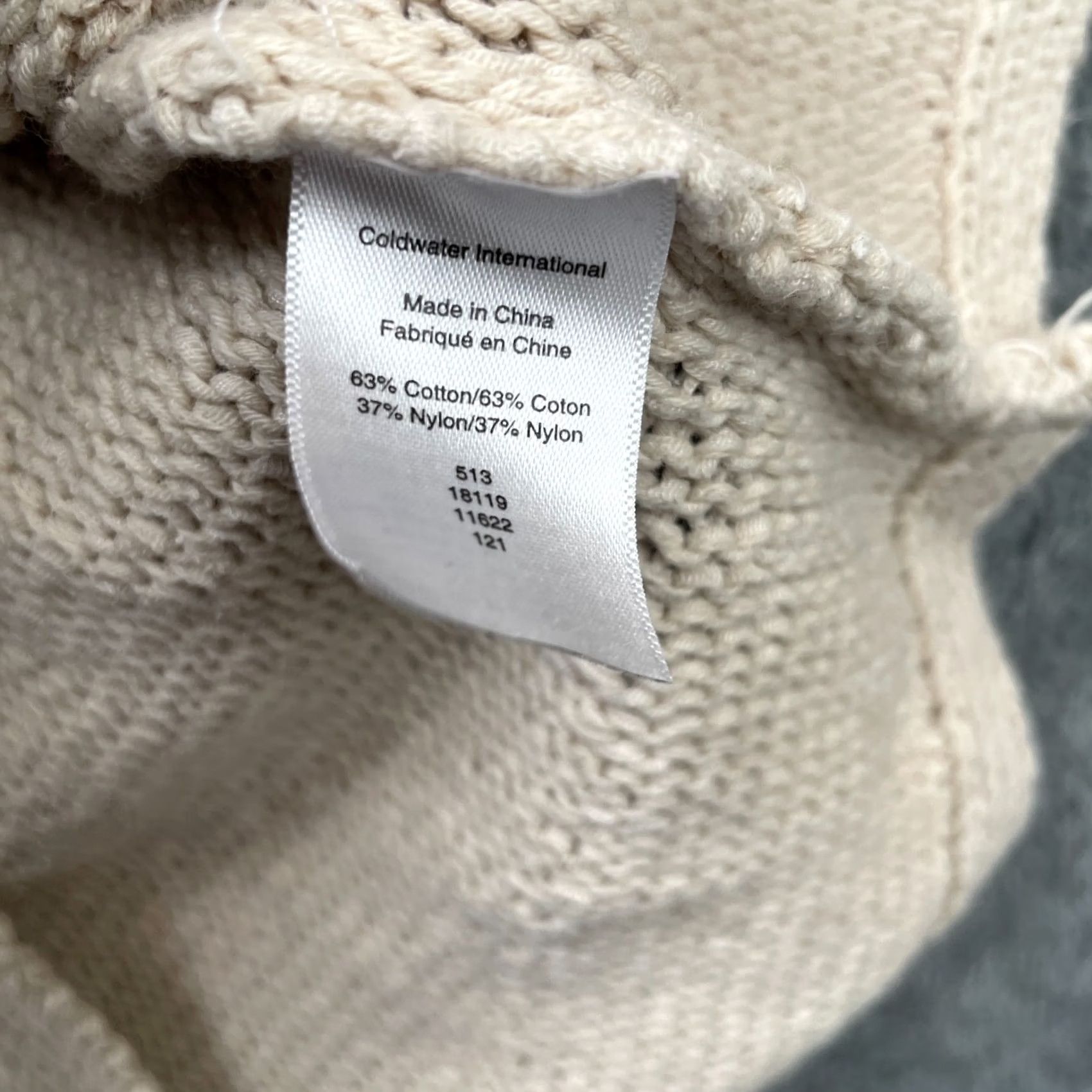 Coldwater Creek VINTAGE Coldwater Creek Sweater Womens Medium Beige Chunky Knit Cotton Ribbed Winter Size M / US 6-8 / IT 42-44 - 4 Thumbnail