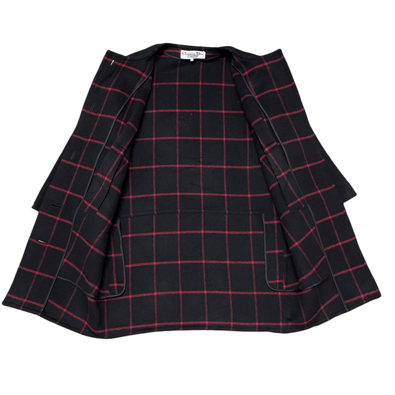 Christian Dior Monsieur Vintage Christian Dior Wool Plaid Coat Collarless Size US M / EU 48-50 / 2 - 8 Thumbnail