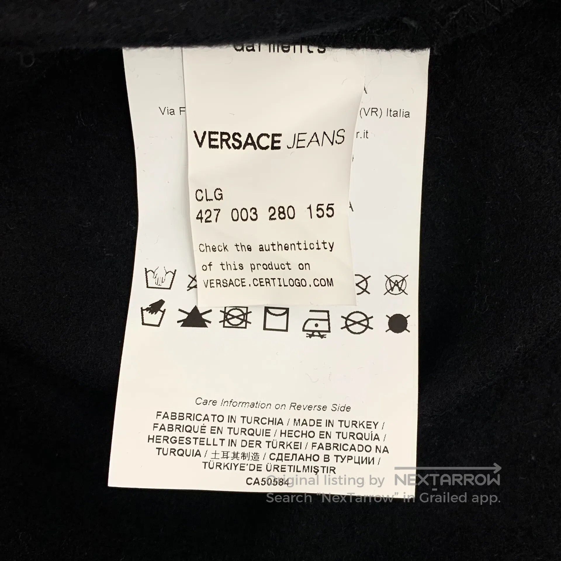 Versace Versace Black Logo Letter Pattern Print Cotton Round Neck Size US L / EU 52-54 / 3 - 7 Thumbnail