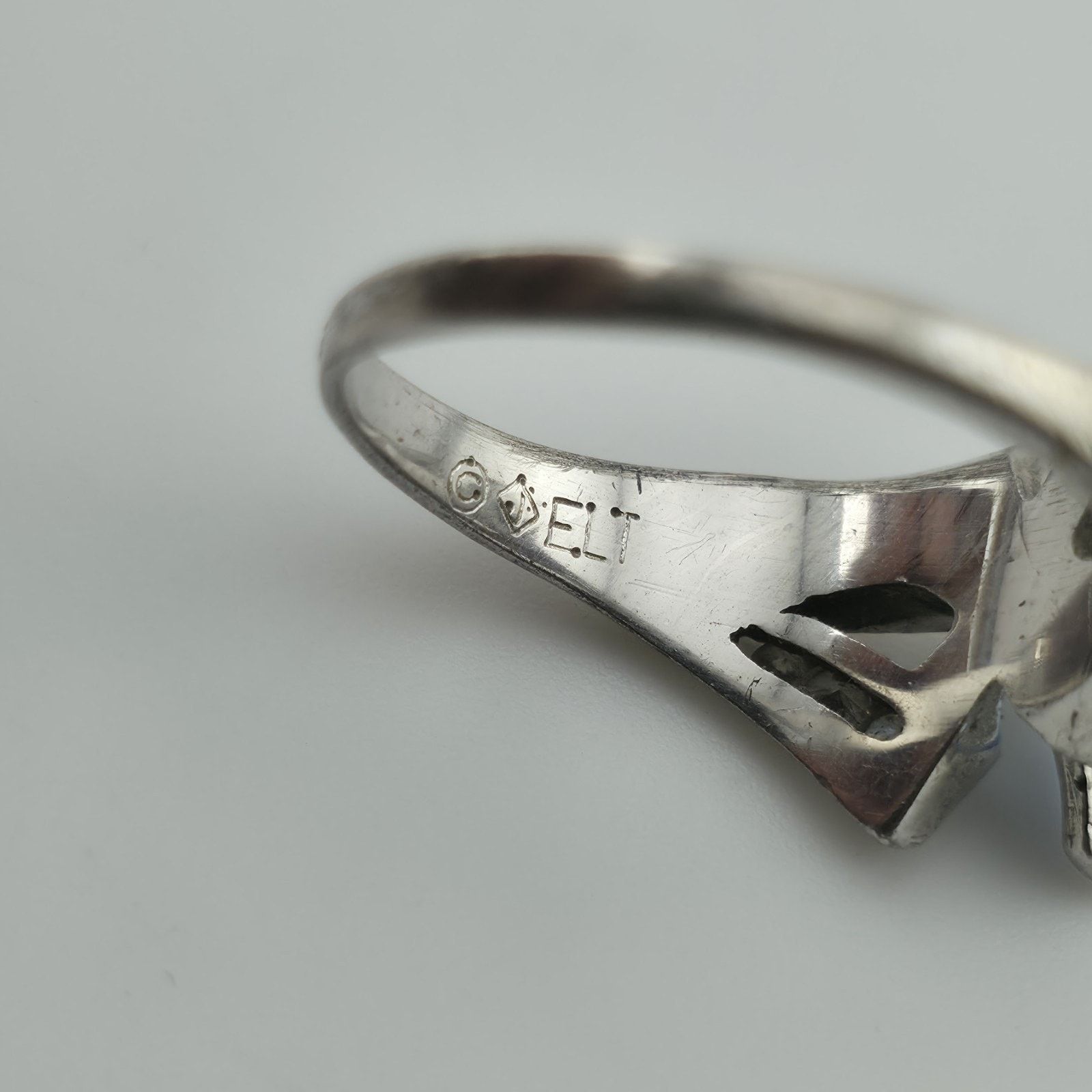 Other Sterling Silver Blue Marquise Stone Ring Art Deco 6.25 Size ONE SIZE - 14 Thumbnail