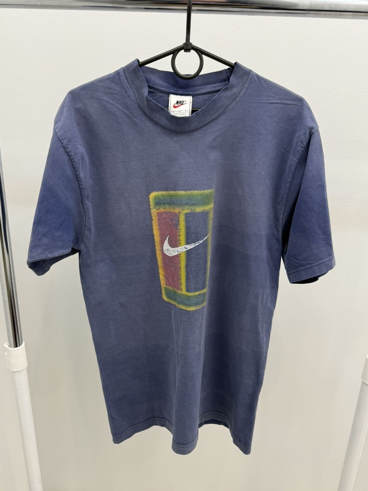 Nike × Vintage Vintage Faded 90s Nike Challenge Court Tennis Big Logo Tee Size US M / EU 48-50 / 2 - 1 Thumbnail