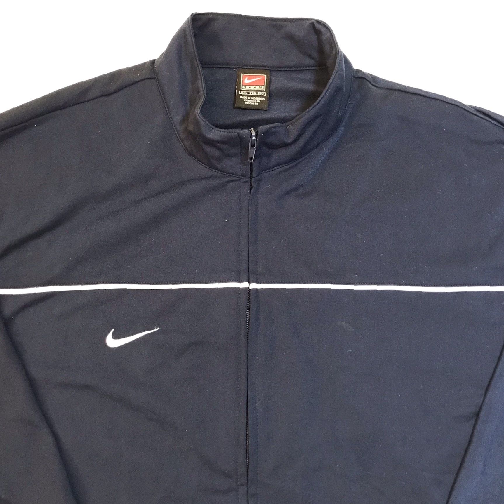 Nike VINTAGE Nike Mens Travis Swoosh Logo Jacket Full Zip Sz XXL Golf Coat Blue Jacket Size US XXL / EU 58 / 5 - 4 Thumbnail