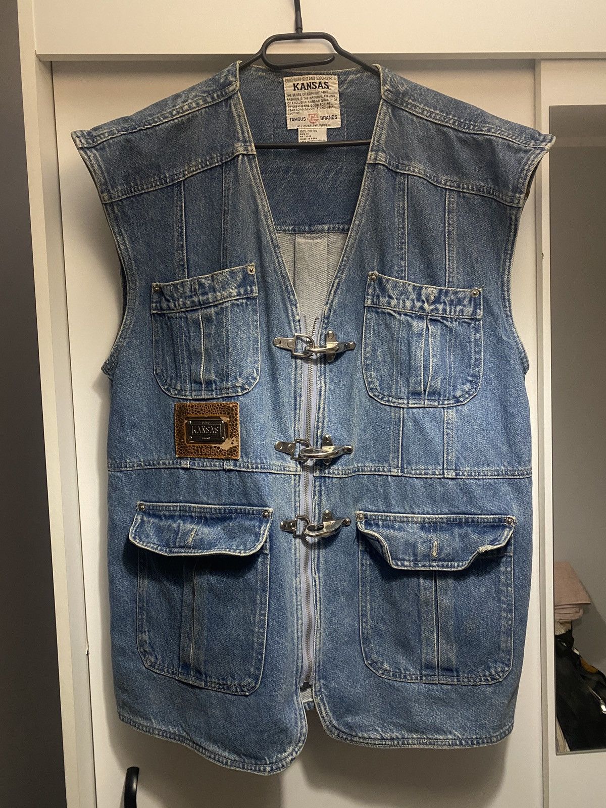 Vintage Old denim kansas oversize vest with metal claps Size US M / EU 48-50 / 2 - 1 Thumbnail