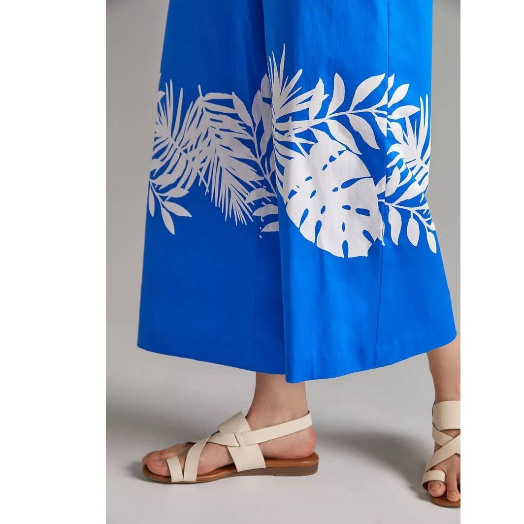 Anthropologie New Anthropologie HUTCH Palm Frond Wide-Leg Pants $148 Sz 6 Size 28" / US 6 / IT 42 - 4 Thumbnail