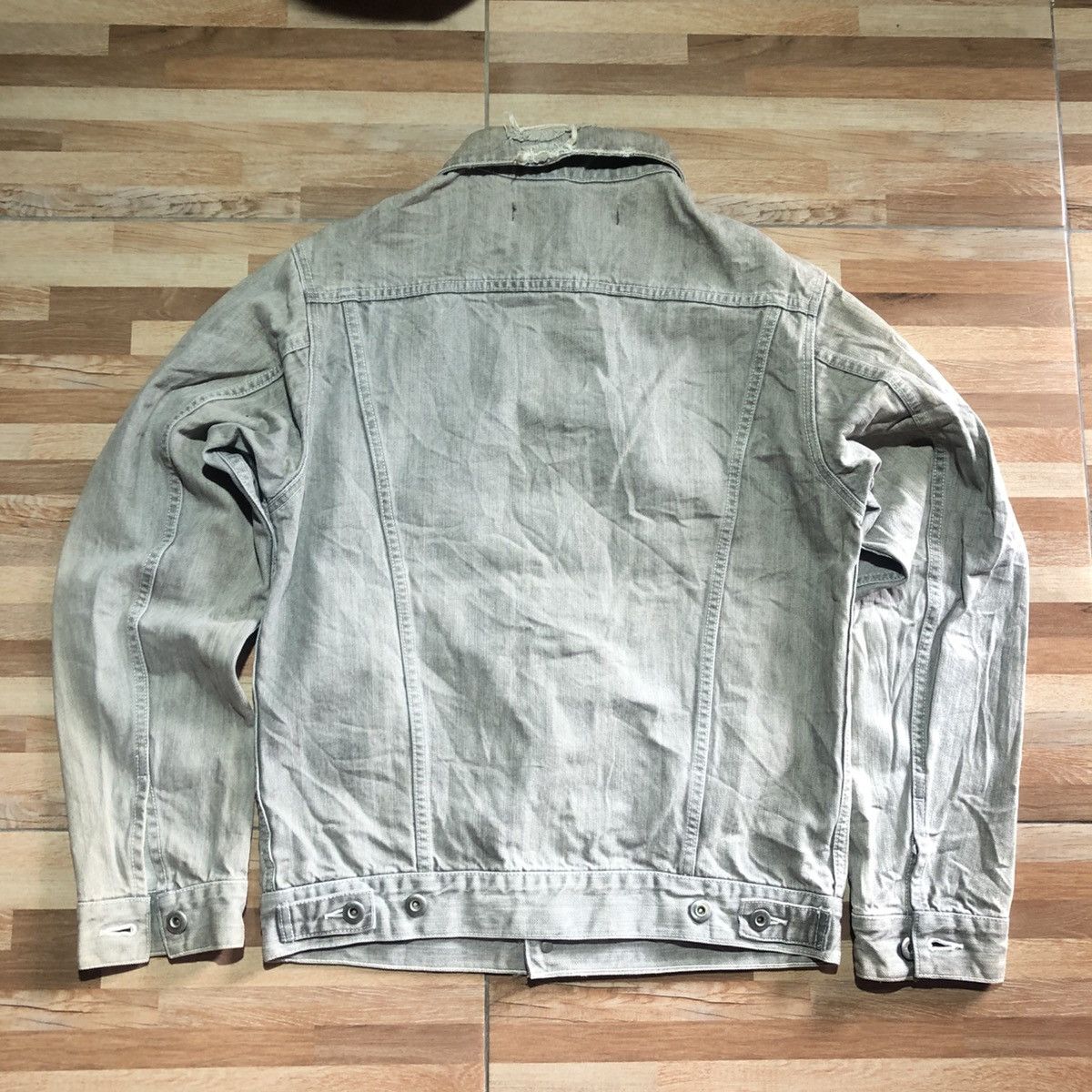 If Six Was Nine × Japanese Brand × URBAN RESEARCH DOORS Urban Research Doors Denim Jacket Destroyed made in japan Size US M / EU 48-50 / 2 - 2 Thumbnail