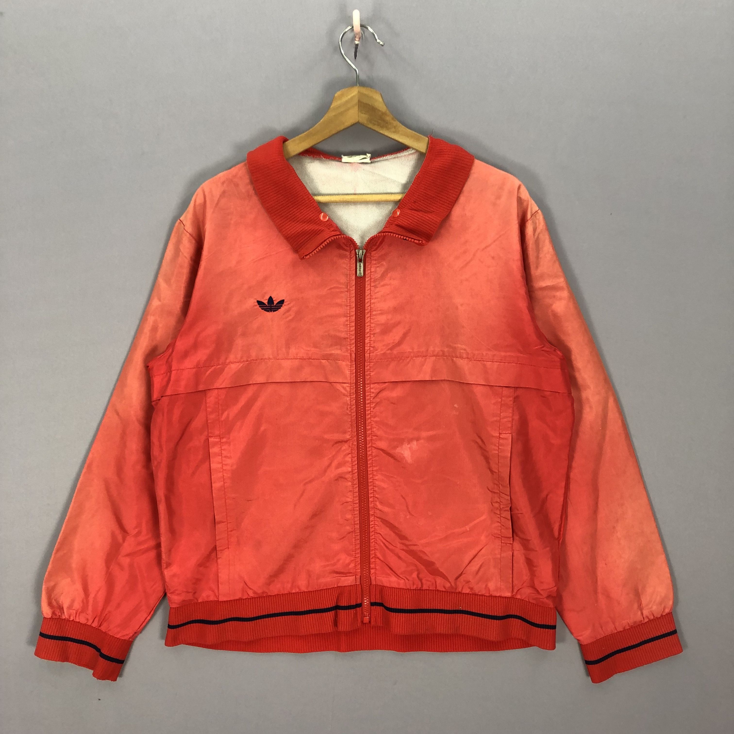 Adidas × Vintage Vintage 80s Adidas Windbreaker Zipper Training Jackets Size US L / EU 52-54 / 3 - 1 Thumbnail
