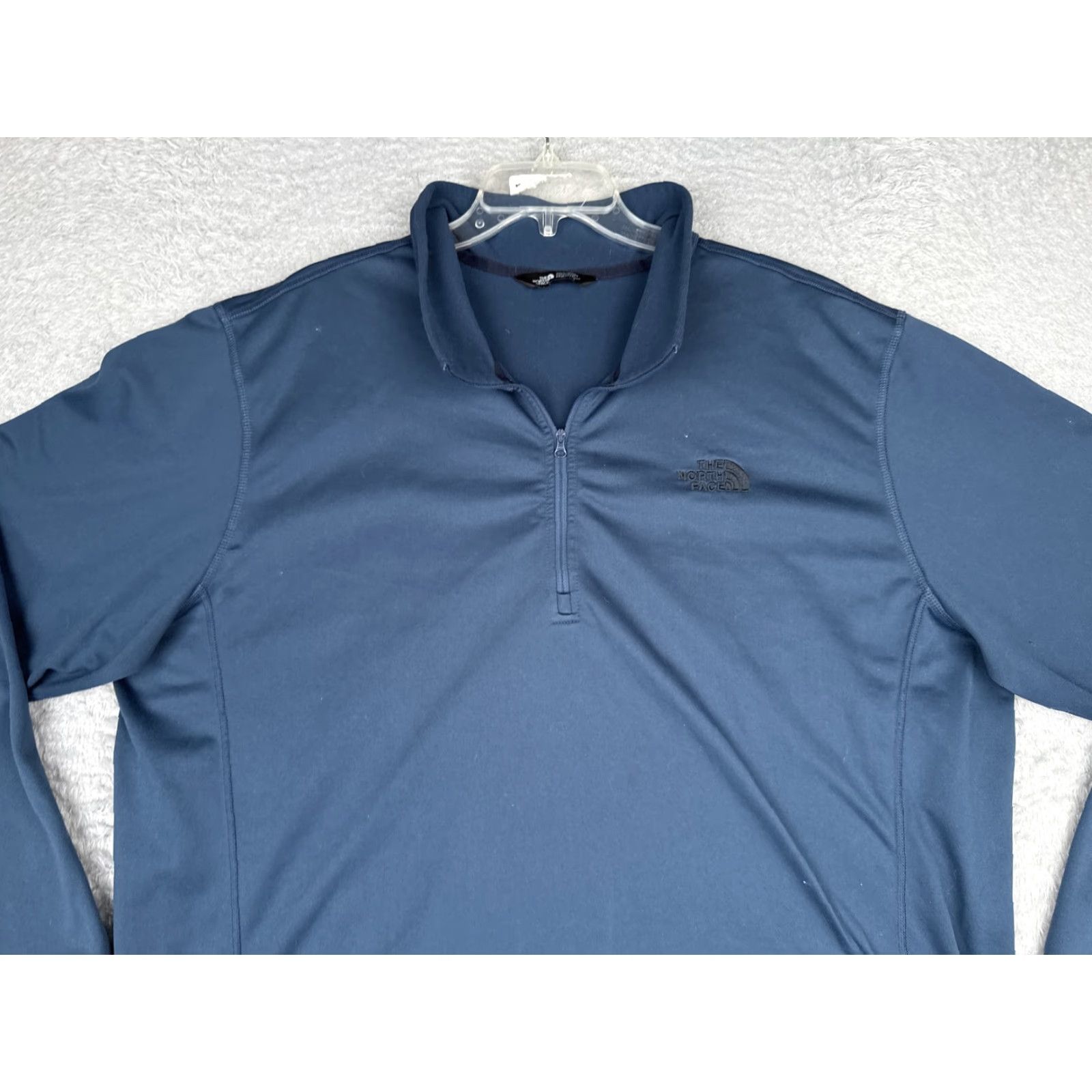 The North Face The North Face Sweatshirt Men 3XL Blue 1/4 Zip Mock Neck Logo Pullover Polyester Sweatshirt Size US XXL / EU 58 / 5 - 4 Thumbnail