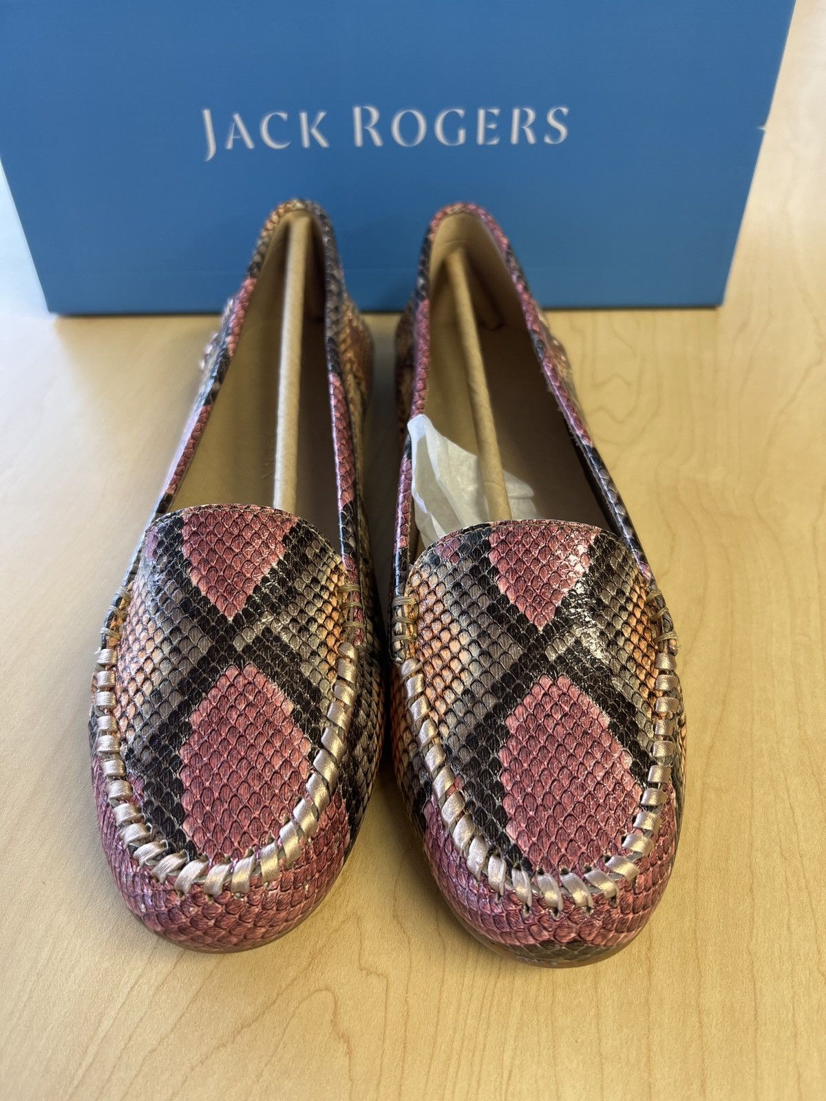 Jack Rogers Snake Print Flats Size US 9 / IT 39 - 1 Thumbnail