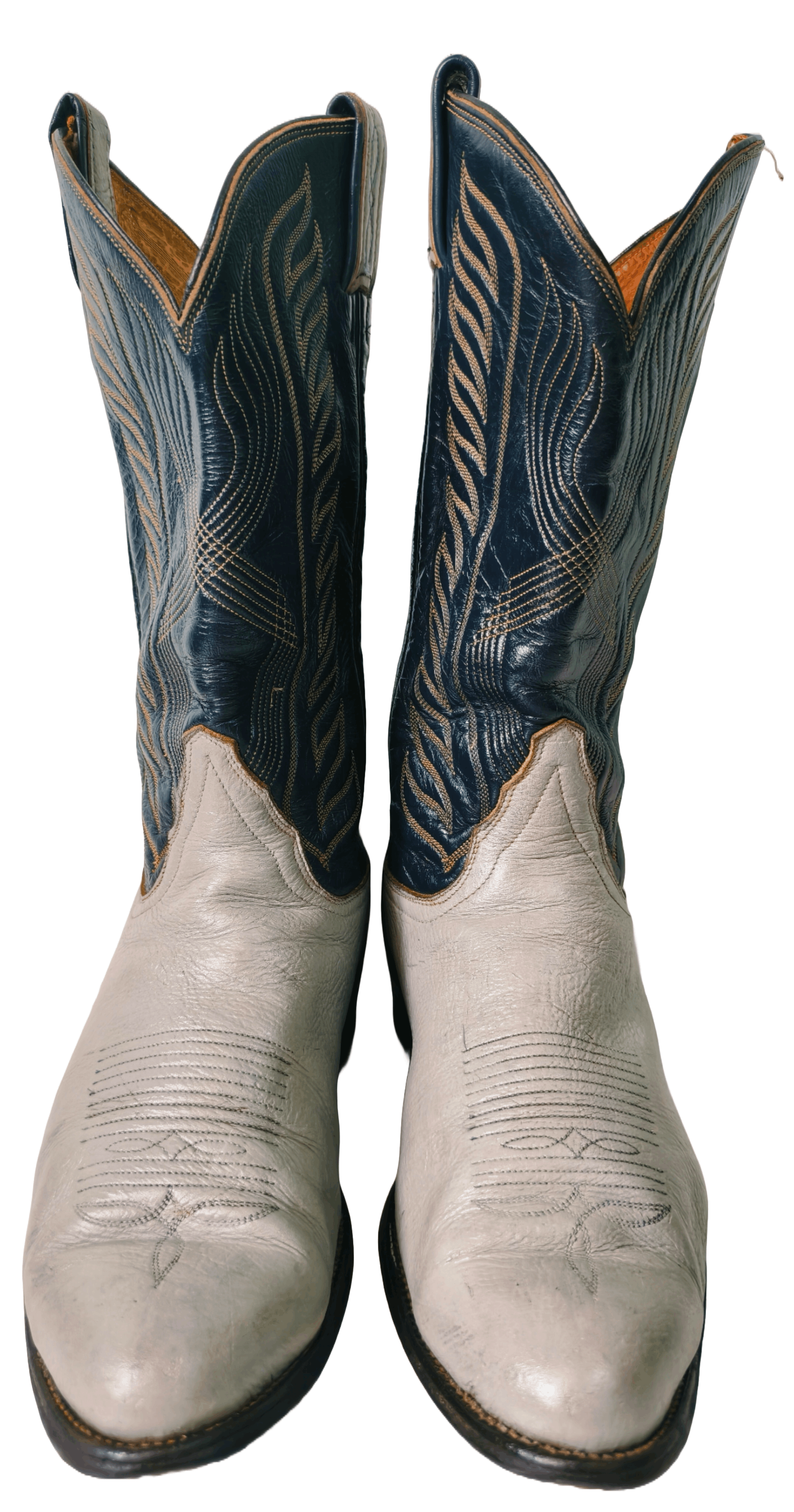 Cowboy Equipment Tony Lama Cowboy Boots Grey/Dark Blue Mens US10EE Style 8056 Size US 10 / EU 43 - 5 Thumbnail