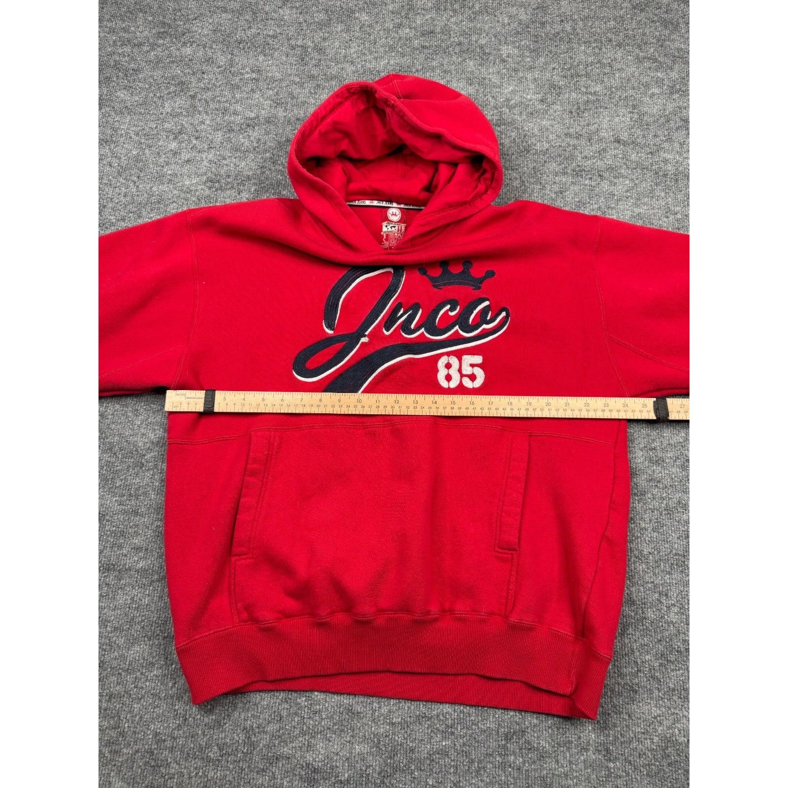 JNCO Vtg JNCO Jeans Red Hoodie XXL 85 Crown Logo Made in Russia Size US XXL / EU 58 / 5 - 9 Thumbnail