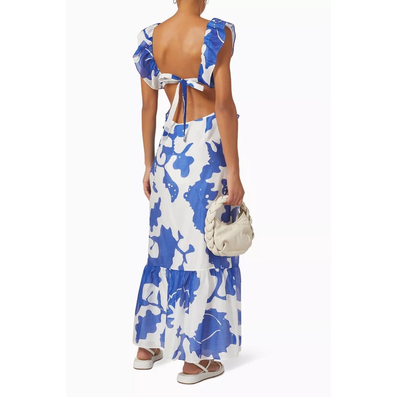 SIR. Sir The Label Vivi Frill Maxi Dress blue white size US 2 XS Size XS / US 0-2 / IT 36-38 - 16 Thumbnail