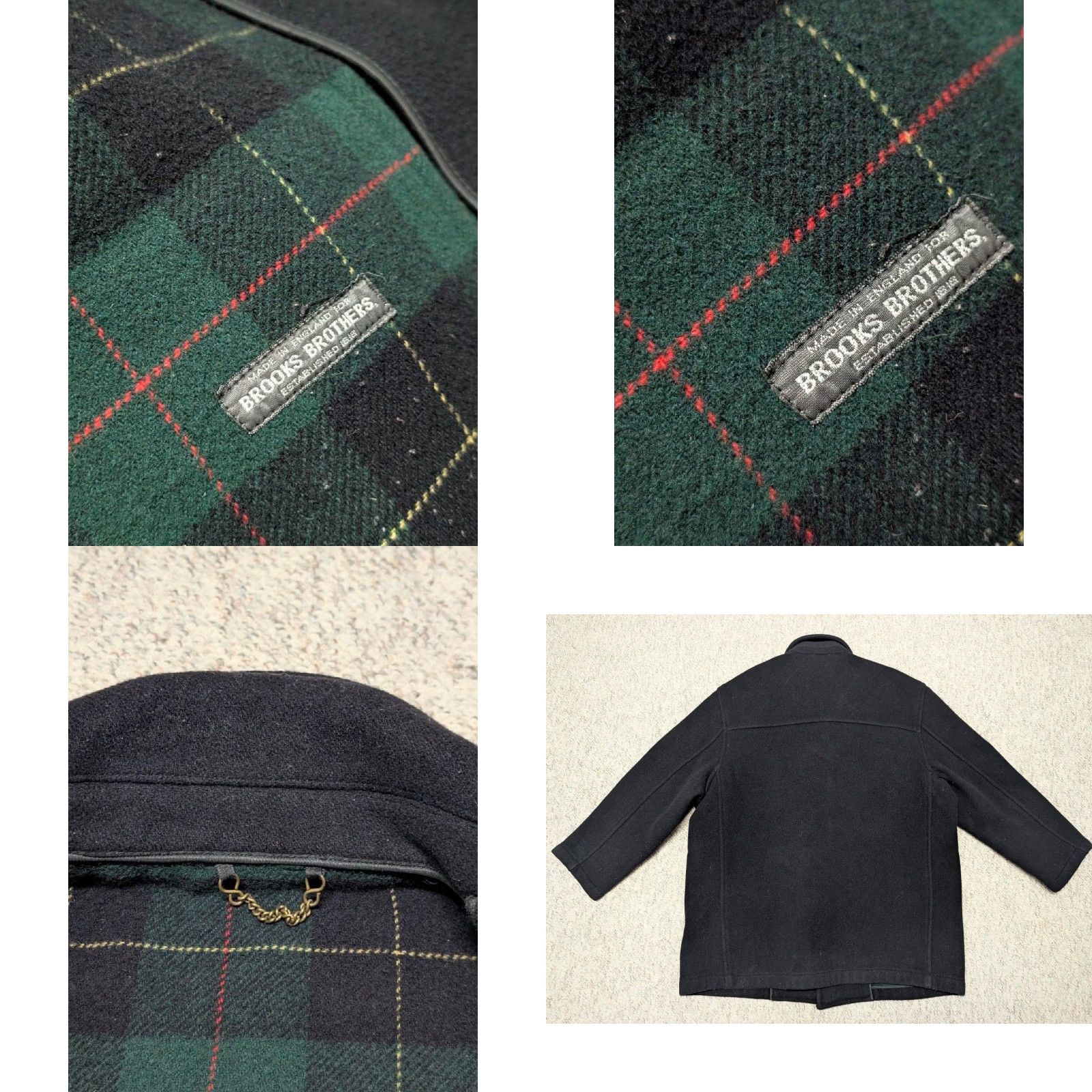 Brooks Brothers VINTAGE Brooks Brothers overcoat Coat Navy 3XL Wool England Men Vintage Chest 29" Length 37" Arm 25" 52-54 Solid Wool Pattern 80% Fabric duffle button Size US XXL / EU 58 / 5 - 8 Thumbnail