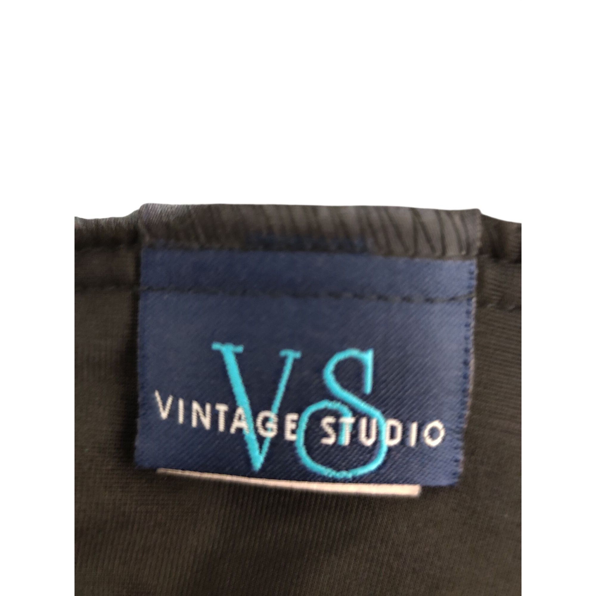 Vintage Vintage Studio M Womens Black Pants Velour Pull-On Straight Size 31" - 7 Thumbnail