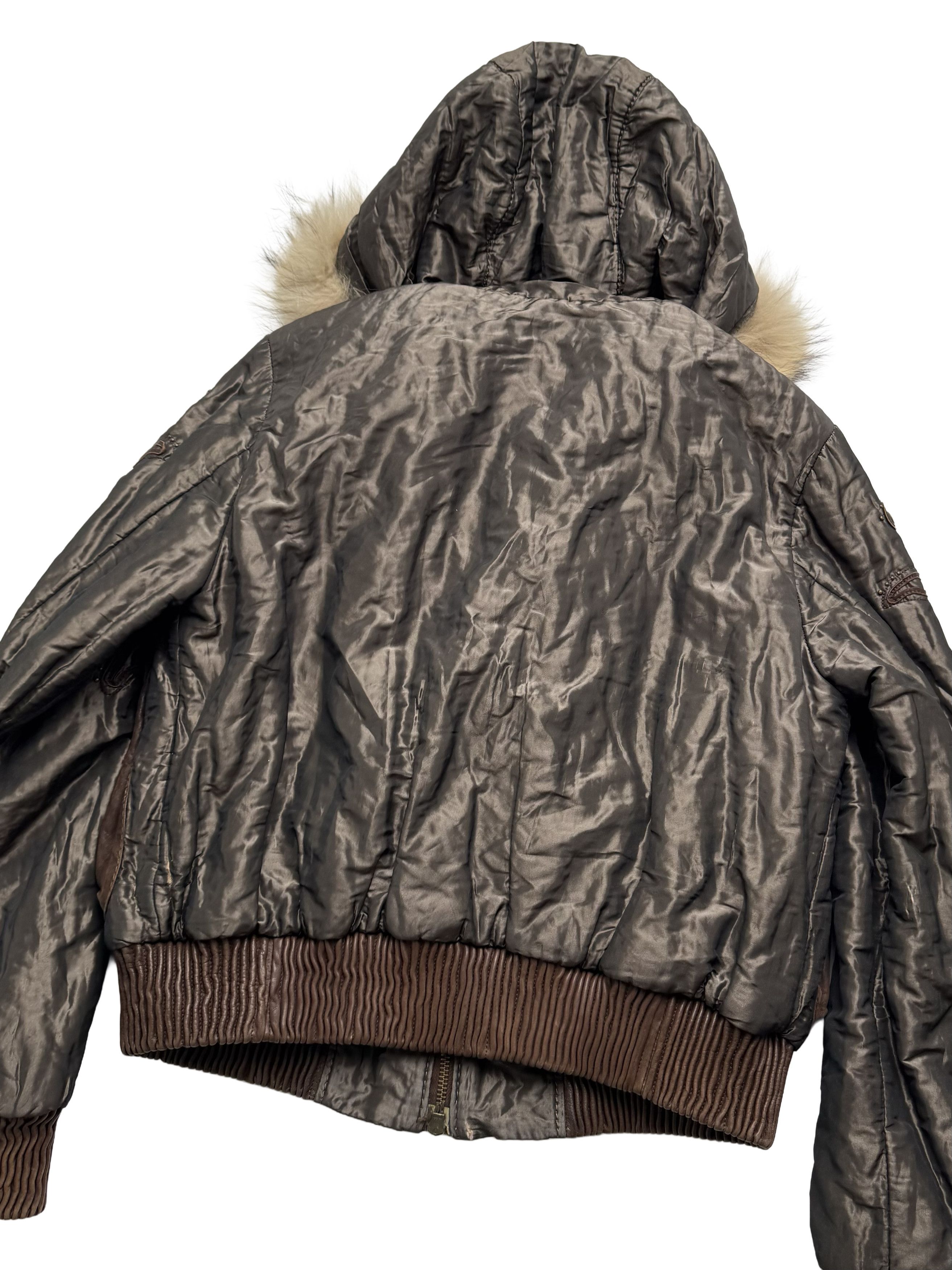 Vintage Vintage Jacket Leather Inserts Real Fur Hood Trim Zip Size M / US 6-8 / IT 42-44 - 11 Thumbnail
