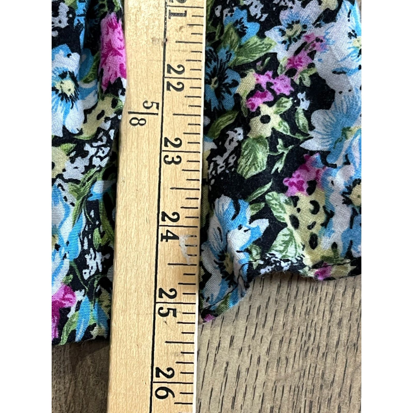 Vintage Karin Stevens Dress, Womens 10, Floral, A-Line, Spaghetti Strap, Sleeveless, Casual, Pink, Black Blue, 10, Regular, Women, Flower, Dress Size L / US 10 / IT 46 - 6 Thumbnail