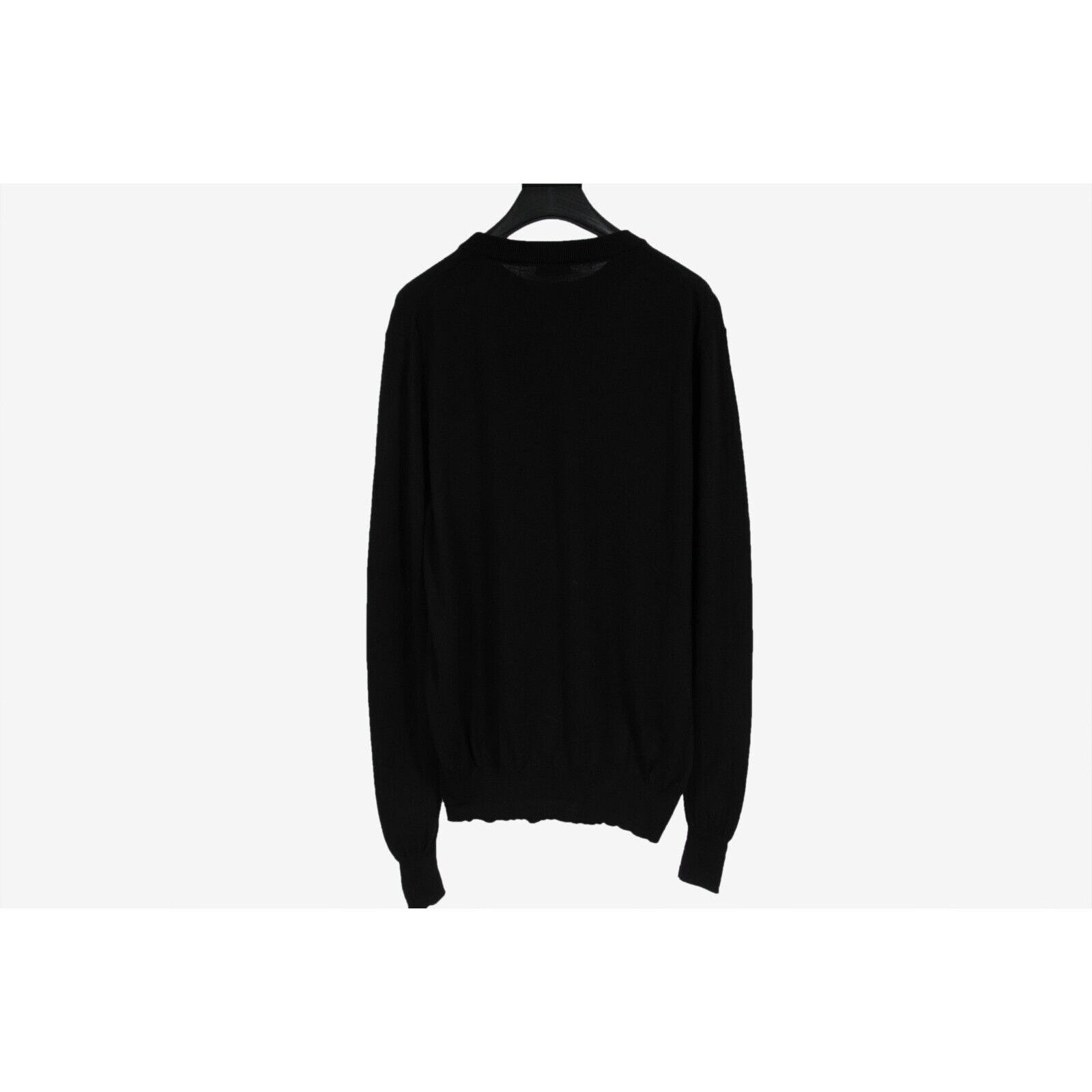 Dior Sorayama Floral Logo Sweater Black Wool Pullover Size US M / EU 48-50 / 2 - 2 Thumbnail