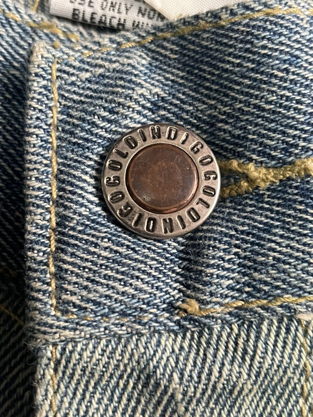Indigo × Vintage Vintage Indigo Gold Custom Patch Denim Size US 41 - 20 Thumbnail