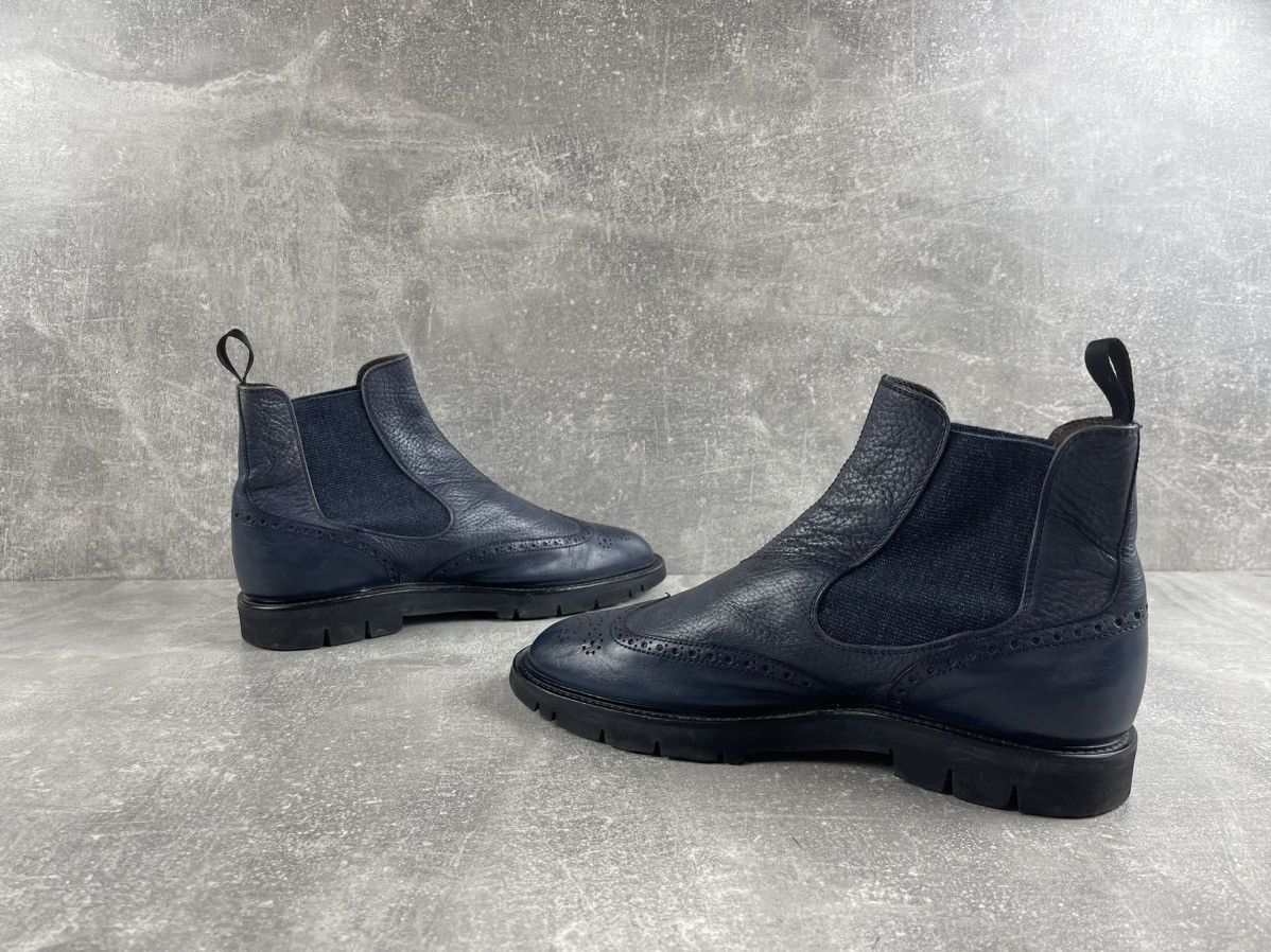 Neil Barrett Neil Barrett BluBarrett Navy Blue Leather Chelsea Boots Size US 7 / EU 40 - 5 Thumbnail